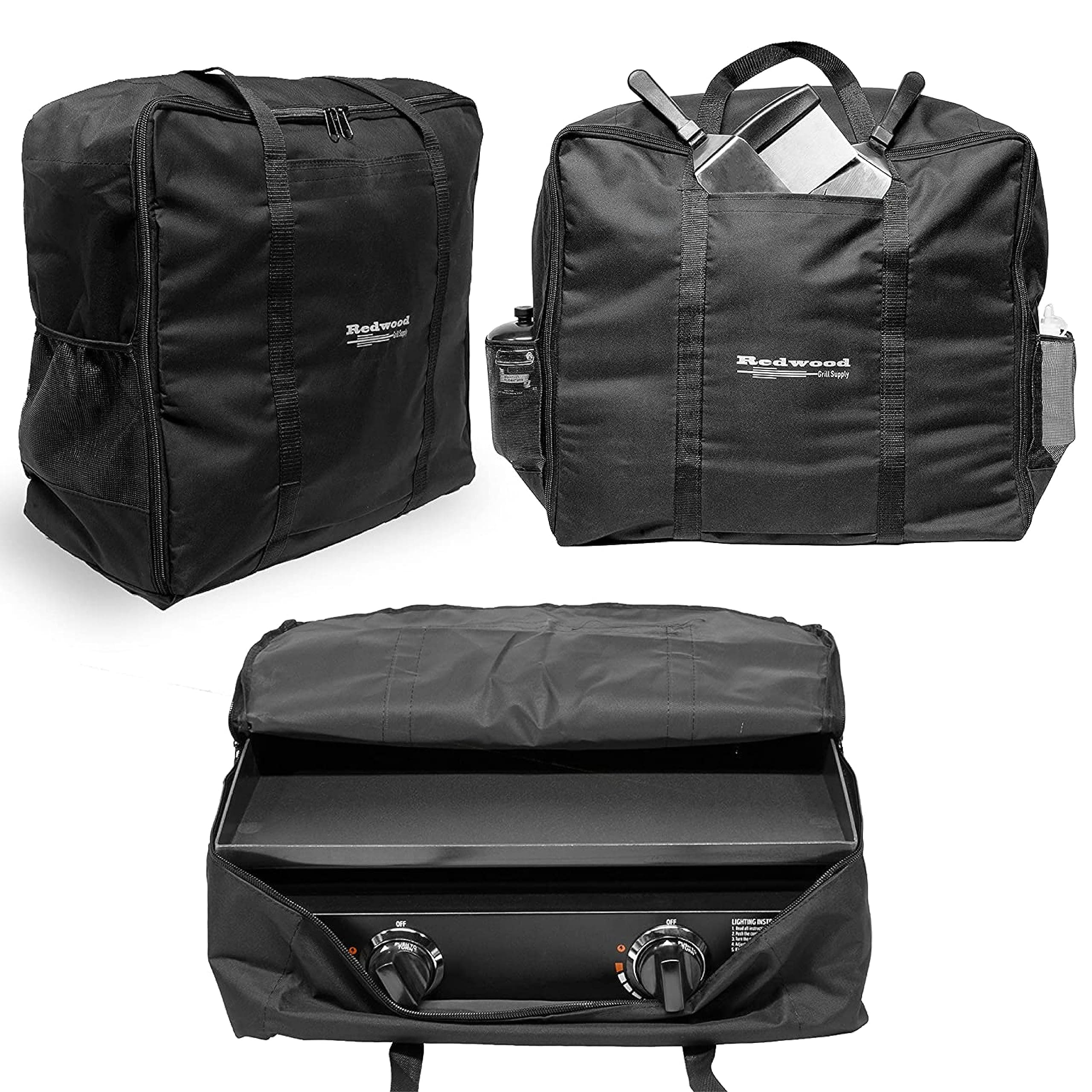 22" Table Top Griddle Carry Bag with Accessories Storage Pockets for BBQ Toolkit Utensils and Squeeze Bottles, Designed for 22 Inch Blackstone Portable Tabletop Grill, Deluxe Carrying Case