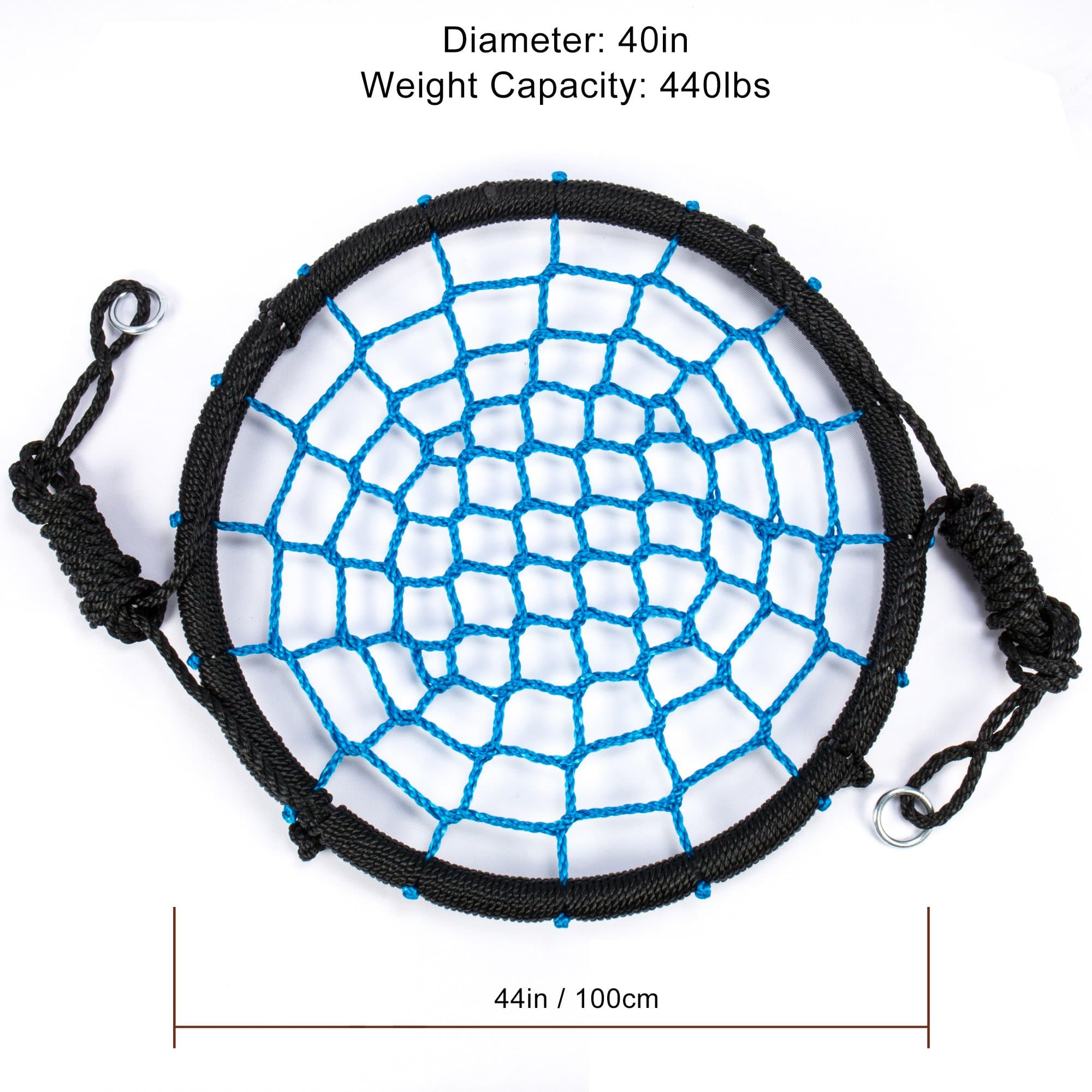 Tree Swing Spider Web - 40 Inch Diameter,600 lb Weight Capacity,Extra Thick Rope, Great for Playground, Tree, Outdoor Use Easy to Install and Non-Stop Fun for Kids!