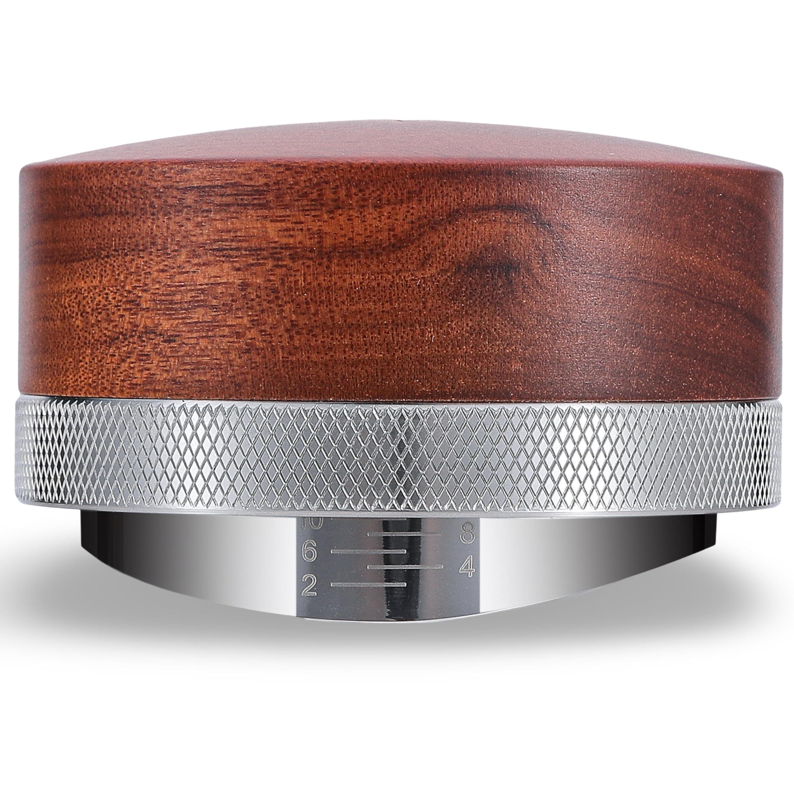 KNODOS Espresso Distribution Tool Wooden Coffee Distributor Adjustable Depth Espresso Leveler (51mm)