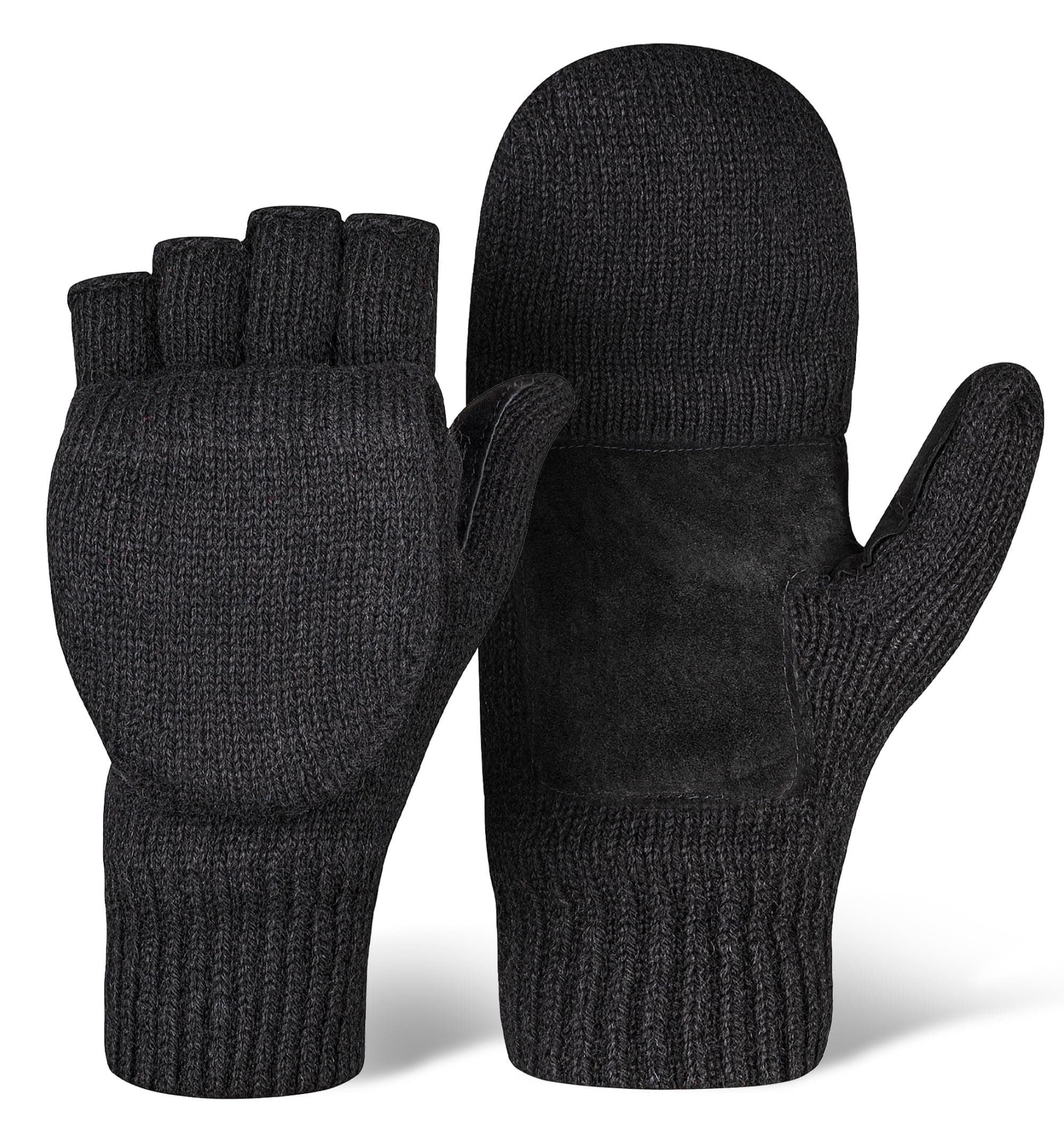 OutdoorEssentials Fingerless Winter Gloves(Black)