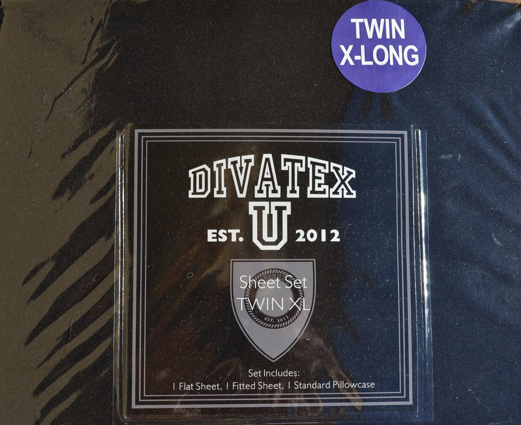 Divatex U Softest Microfiber Twin XL Extra Long College Dorm Sheets 3-Piece Midnight Black Set