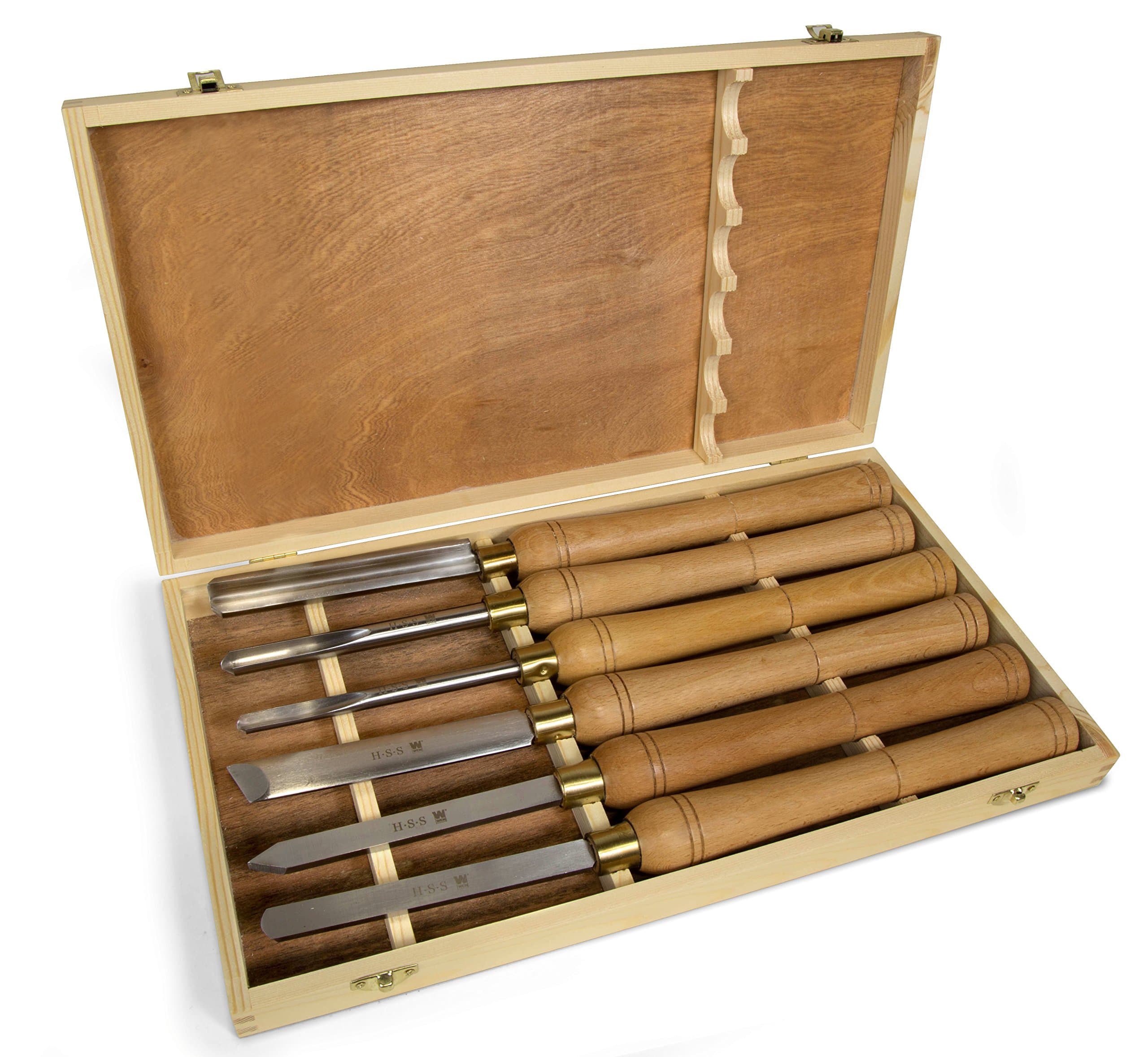 CH11 6-Piece Artisan Chisel Set with 6-Inch High-Speed Steel Blades and 10-Inch England Beech Handles
