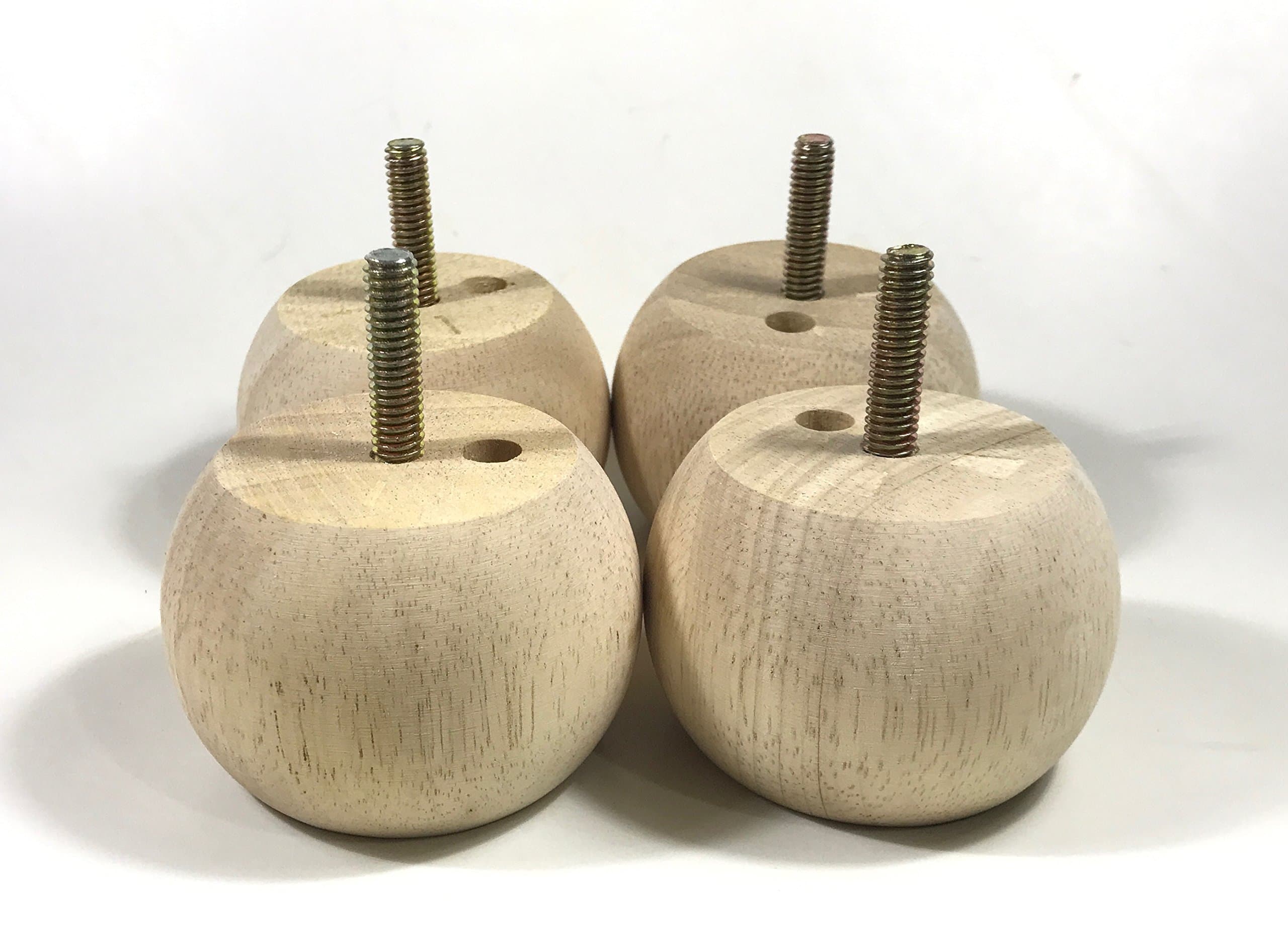 Mylegs Bun Feet for sofas 2" tall x 2-3/4 (set of 4, unfinished) (5/16 Hanger Bolts)