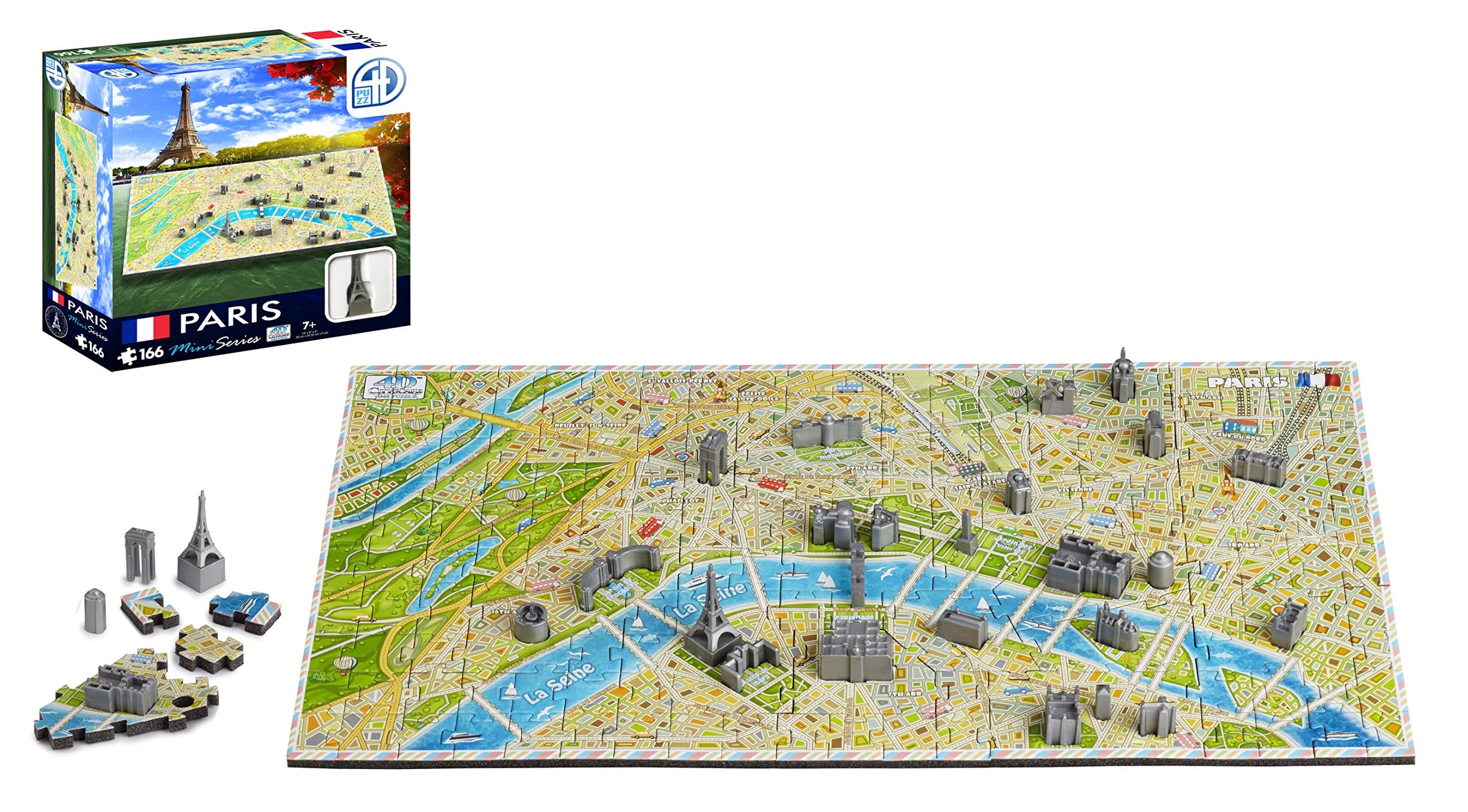4D Cityscape Mini Puzzle (166 Piece), Paris