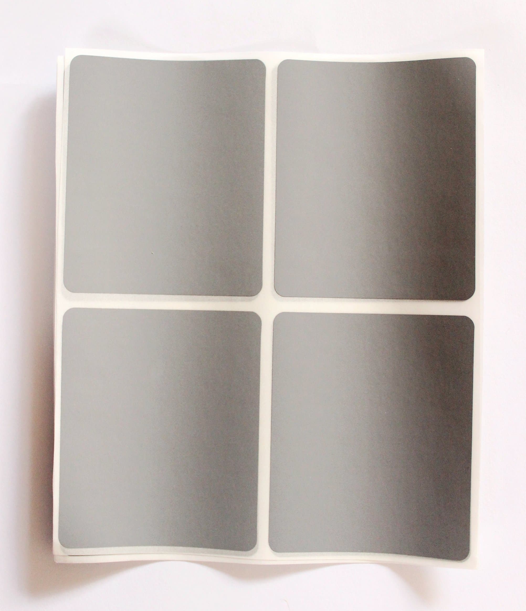 Scratch Off Label Stickers 20 Pcs - 6.6 cm x 5.5 cm - Message Box Shaped (Silver -Message Box)