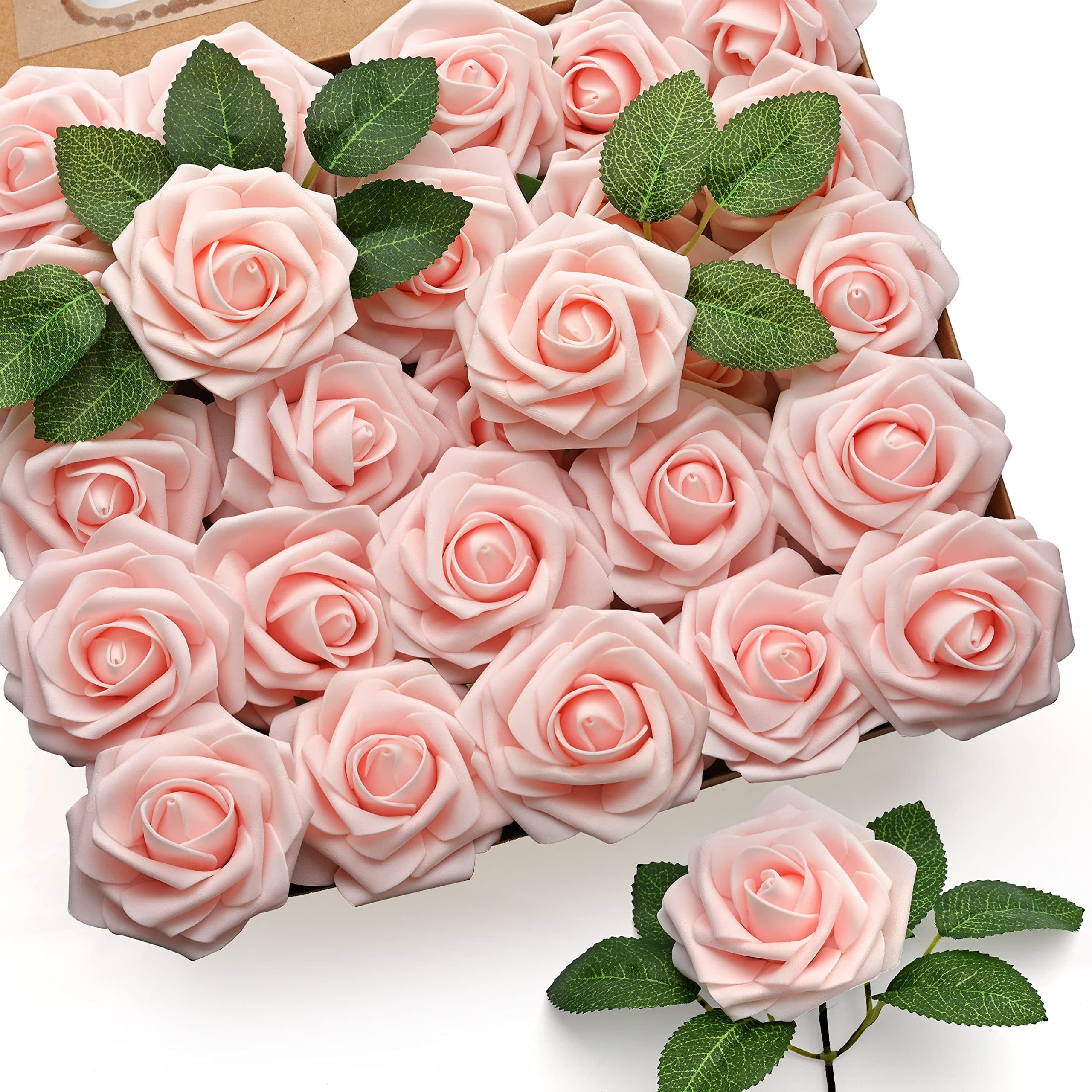 50Pcs Pink Artificial Roses