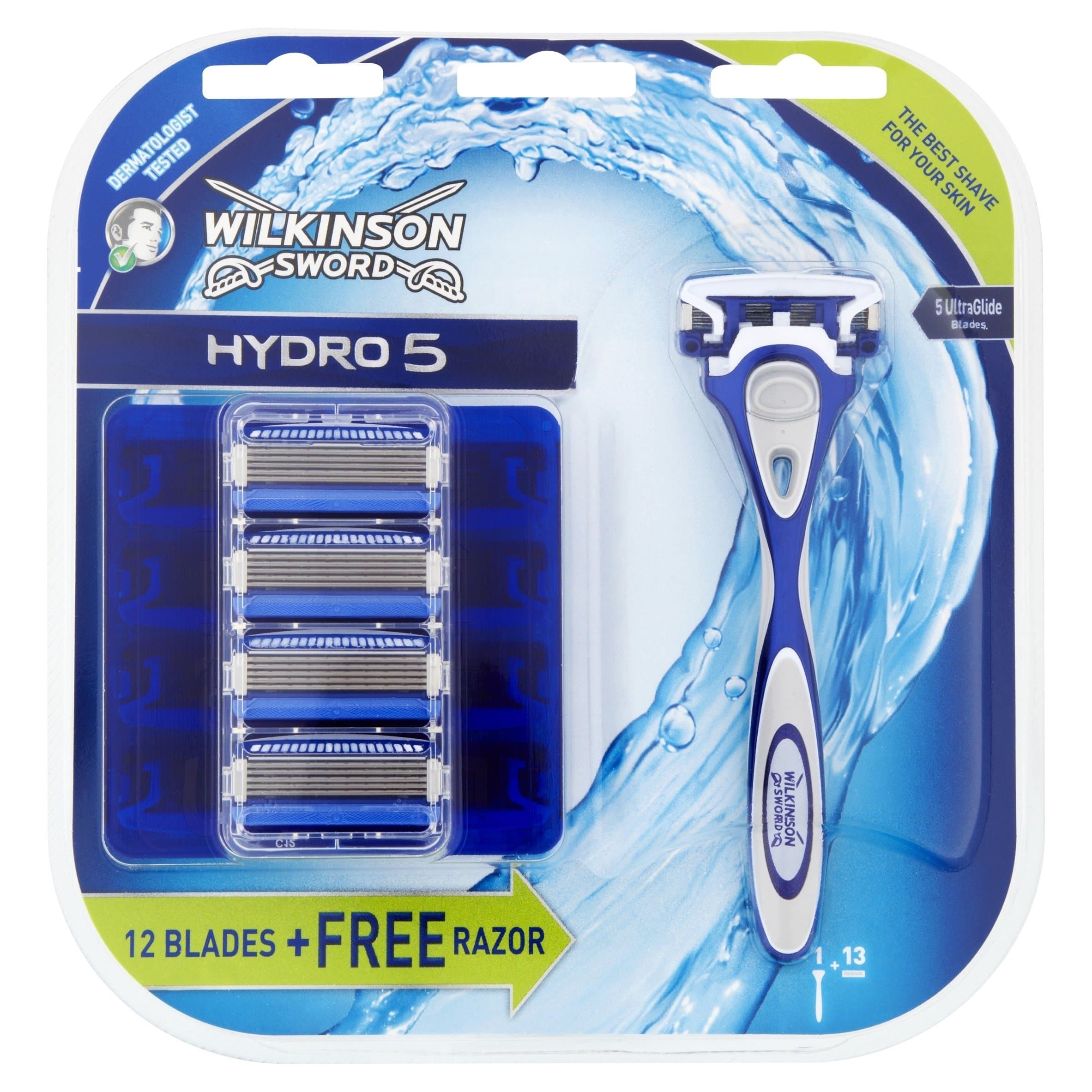 Hydro 5 Value Pack Blades Plus Free Razor - Pack of 13