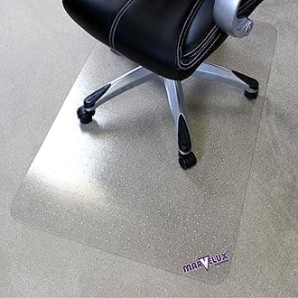 Marvelux 75 x 120cm (30" x 47") Heavy Duty Premium Polycarbonate Rectangular Chair Mat for Low, Standard and Medium Pile Carpets | Transparent Carpet Protector | Multiple Sizes