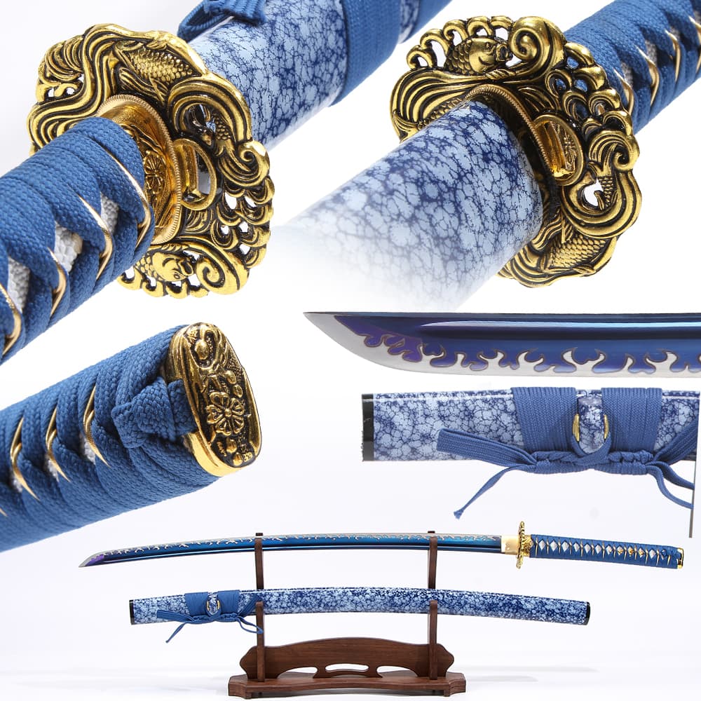 Real Katana Sword Sharp - Japanese Samurai Swords are a Unique Gift for Men - Full Tang High Carbon Steel Sword Blade Makes a Memorable for Martial Arts Enthusiasts or Sword Collectors