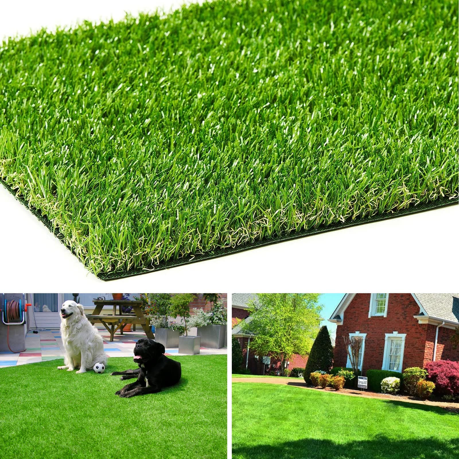 AYOHA Artificial Turf 6 ft x 27 ft with Drainage, 1.38 Inch Realistic Fake Grass Rug Indoor Outdoor Lawn Landscape for Garden, Balcony, Patio, Synthetic Grass Mat for Dogs, Customized