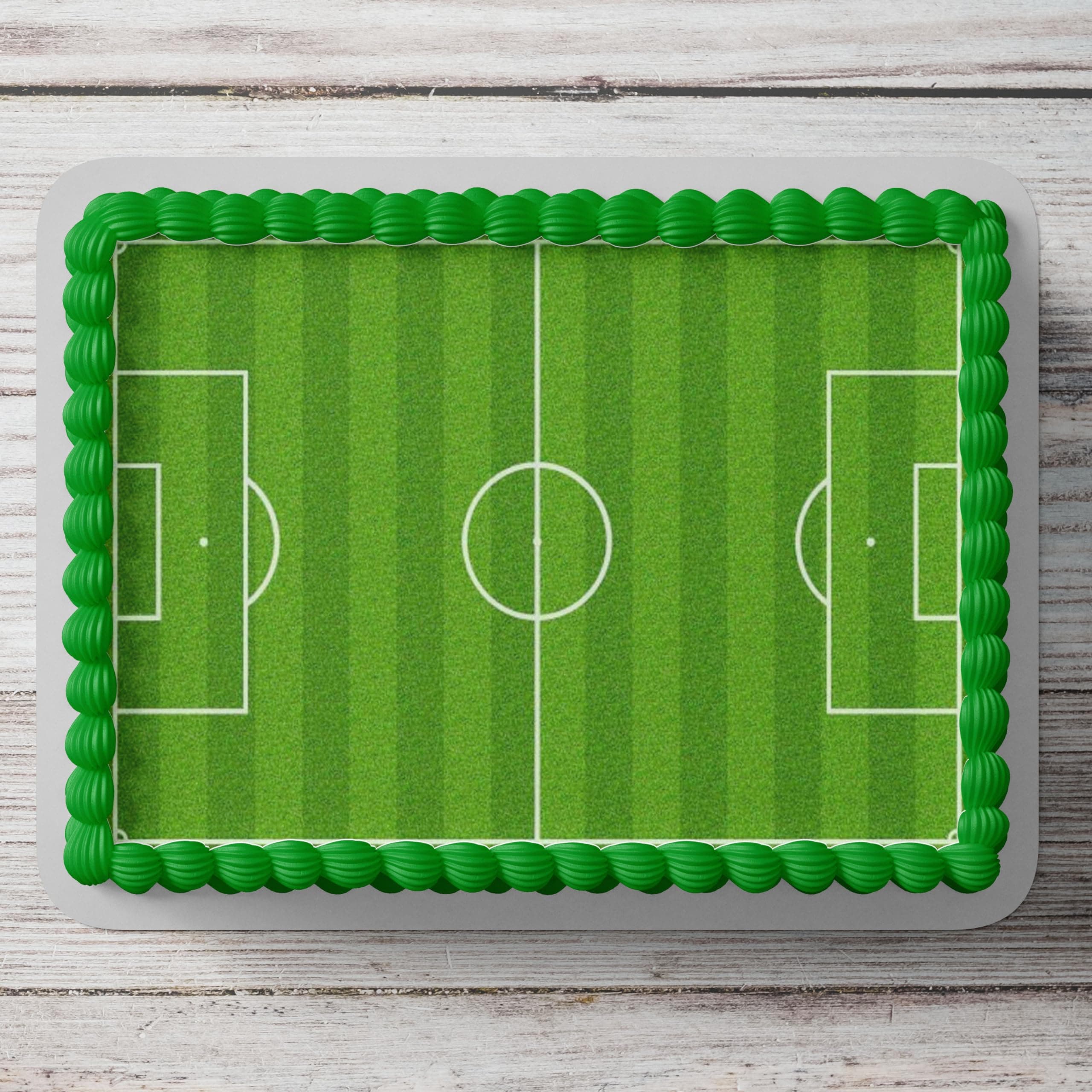 Football Field Pitch Rectangular Edible Icing Cake Topper Rectangle Costco Decoration