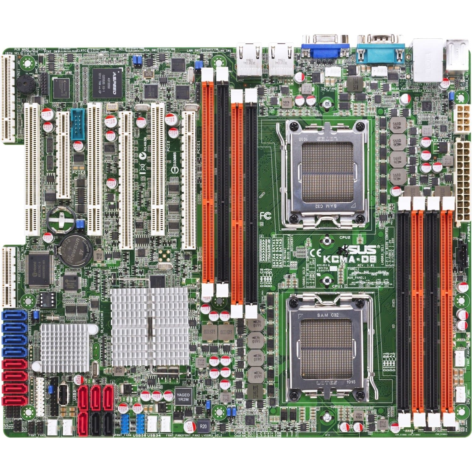 Asus KCMA-D8 Dual Socket C32/ AMD SR5670/ DDR3/V&2GbE/ ATX Server Motherboard AMD - AM3+ Motherboards