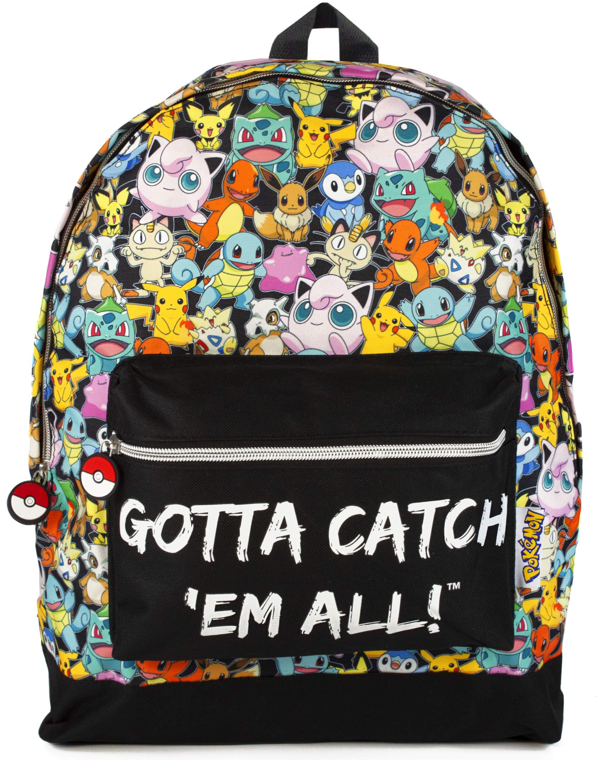 Backpack for Kids | Options for Girls and Boys Pikachu, Eevee, Charizard, Gengar, Meowth | GOTTA CATCH 'EM ALL Kids Character Bag | Adjustable Shoulder Straps, Front Pocket | Back to School