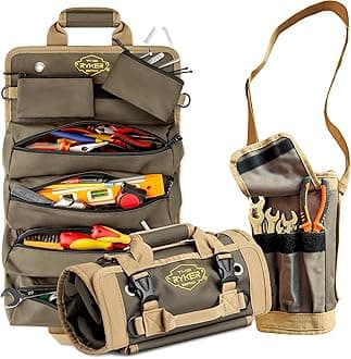 Ryker Bag Tool Organizer Roll Up with Detachable Pockets - Portable, Small Car Tool Bag Organizer for Mechanics