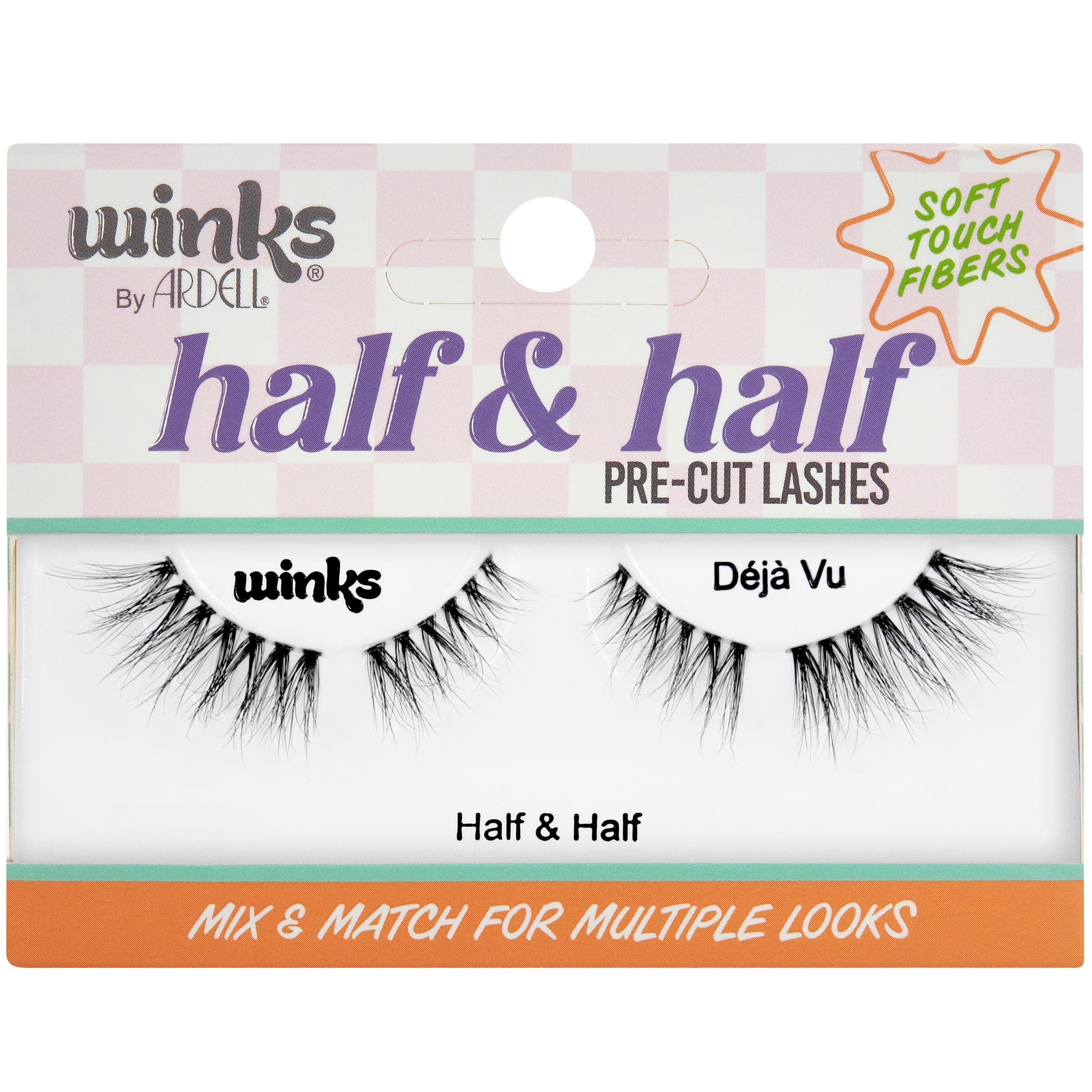 Winks Half & Half Pre-Cut Lashes, Déjà Vu - False Eyelashes, DIY Lash Cluster, Fluffy Curl for Cat Eye Look, Easy Application, Reusable, Natural & Glam Wispy Strip, 1-Pack