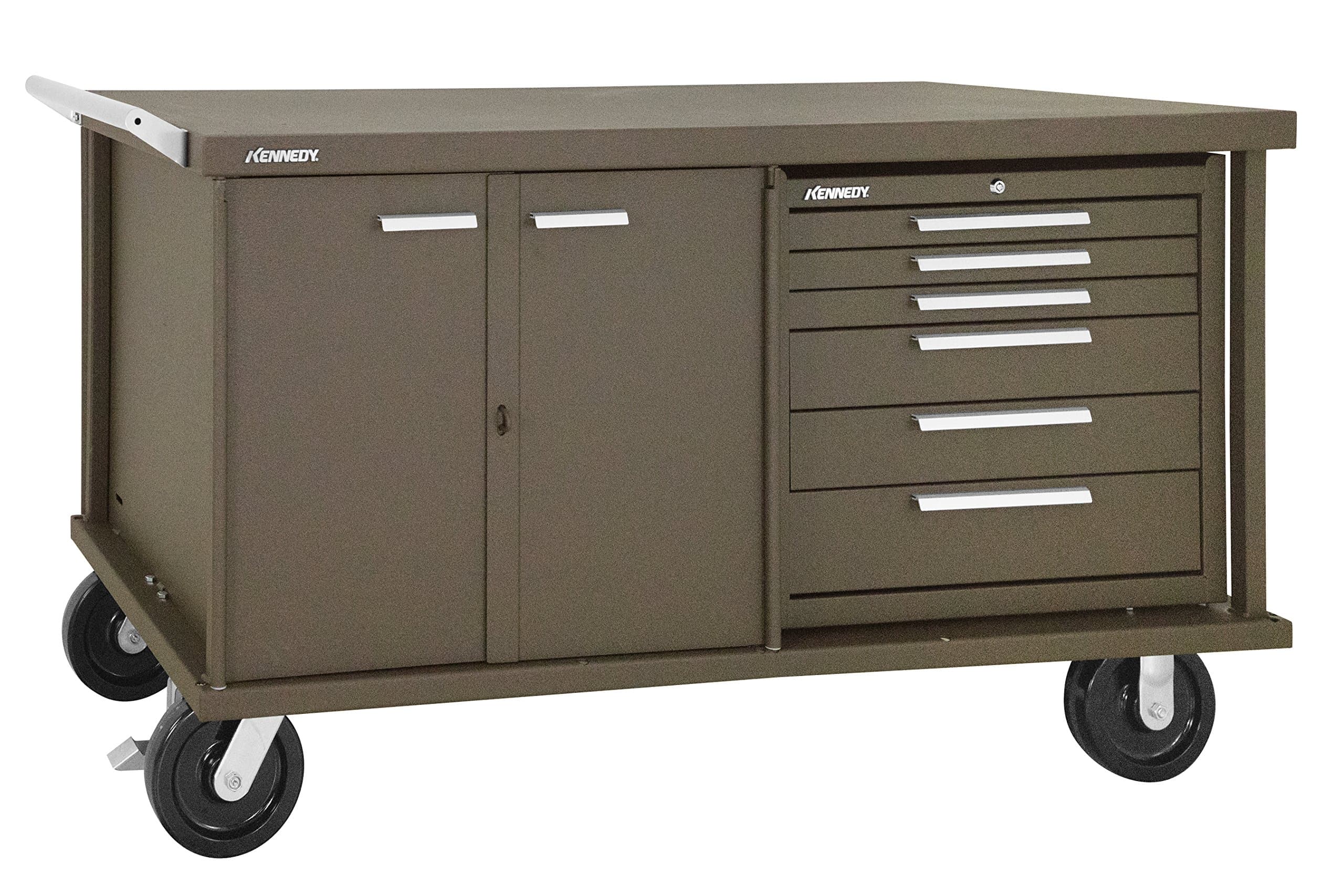 Kennedy Manufacturing 6006B 60" 6 Drawer Rolling Tool Storage Workbench/Workstation, Brown Wrinkle