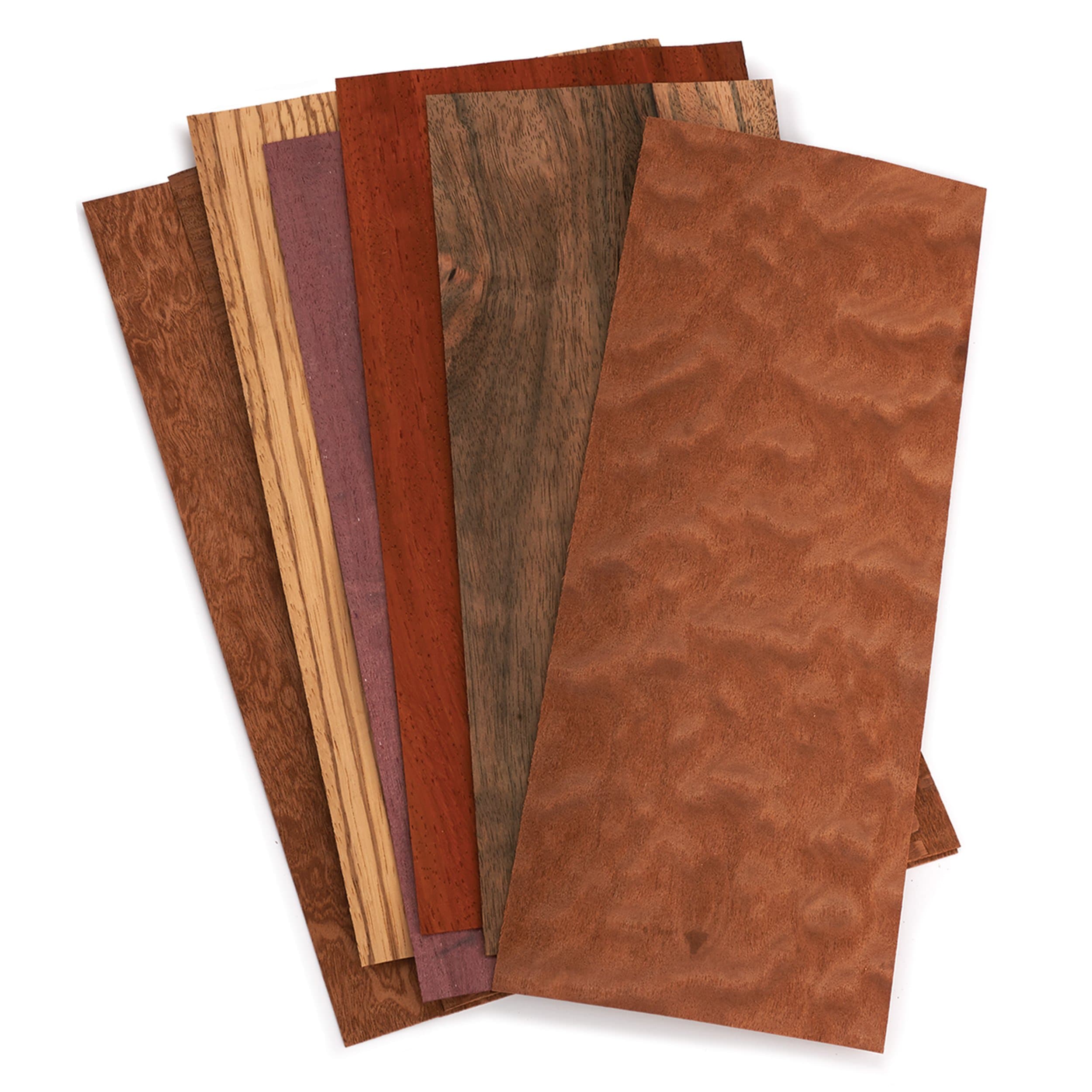Sauers Mixed Variety Exotic Veneer Pack - 3 Square Ft Pack, 4-1/2" - 7-1/2" Width