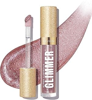 REVLON Super Lustrous Glimmer Gloss, Non-Sticky Lip Gloss, High-Shine Finish, Plant-Based Glitter, 003 Lavender Lust, 0.13 fl oz