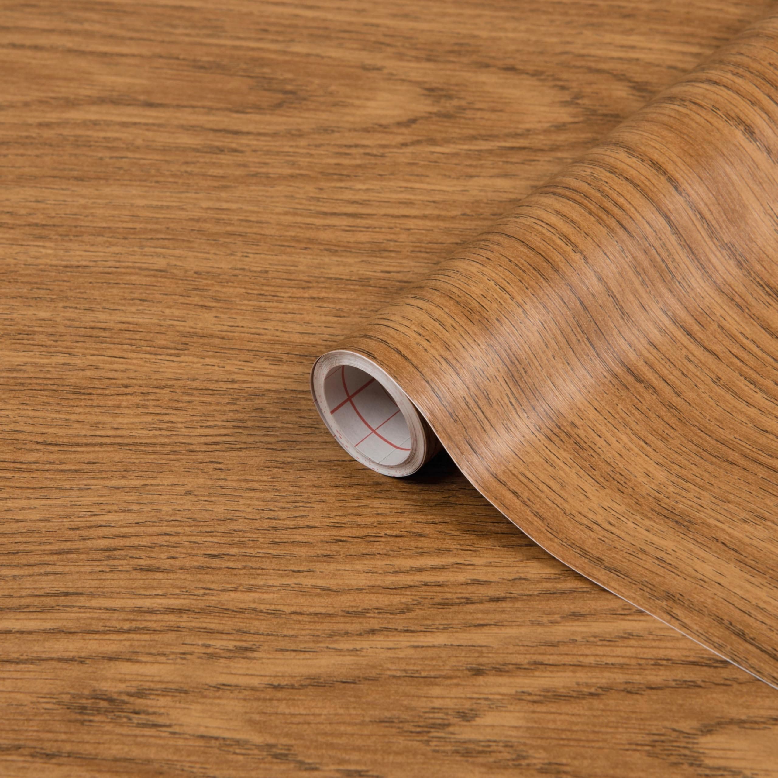 vinyl wrap Light oak wood effect 67,5 cm x 2 m - sticky back plastic roll for furniture, kitchen & cupboards - contact paper sticker self adhesive film