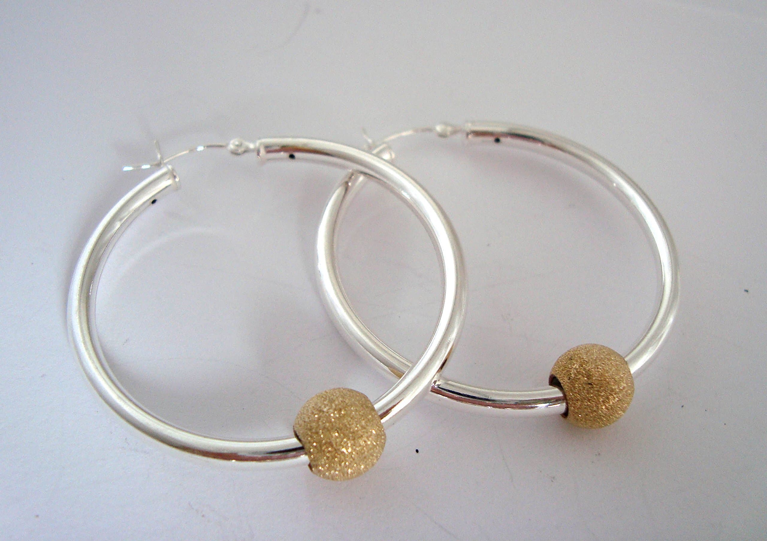 1.5 inches Cape Cod Sterling silver hoop earrings EB04