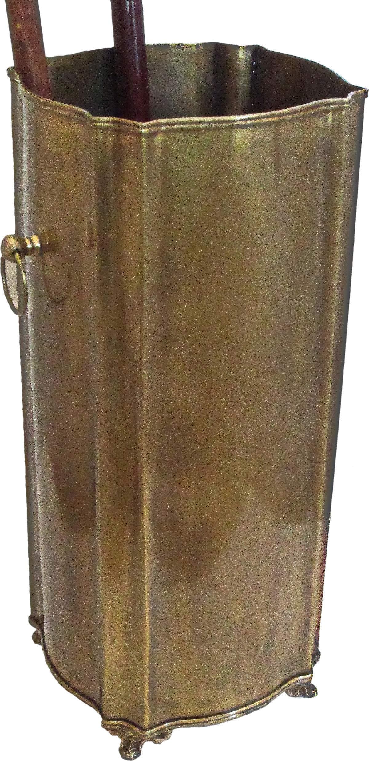 Brass Umbrella Stand Sculpted Corners