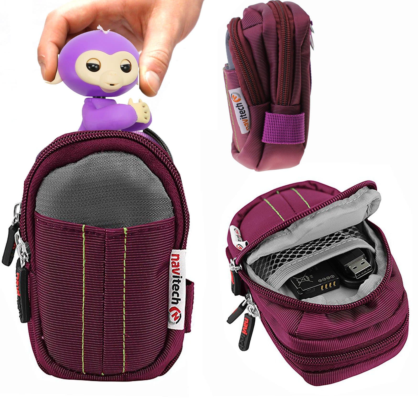 Navitech Purple Pouch Compatible with The WowWee Fingerlings Monkey