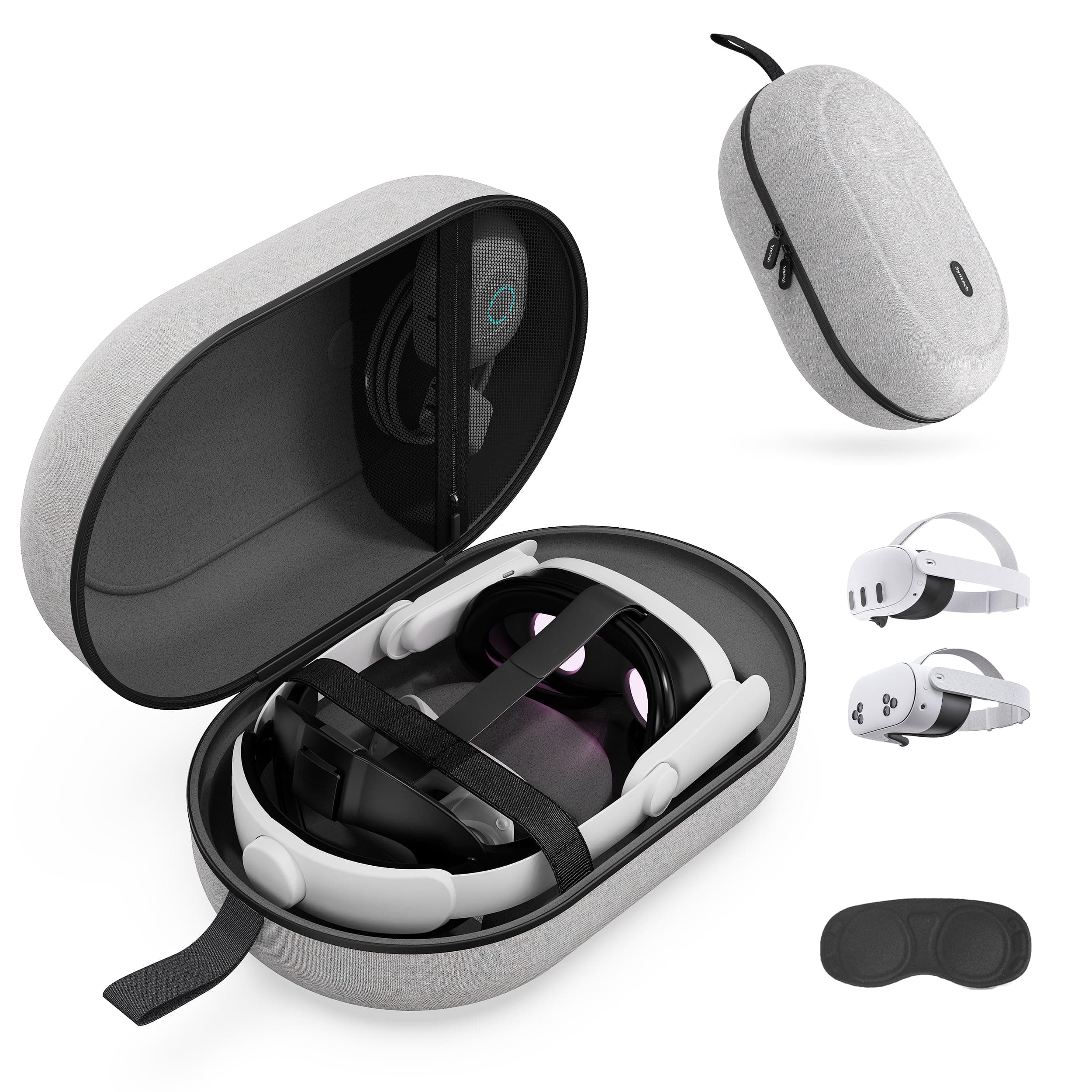 Syntech Large Hard Carrying Case Compatible with Meta Quest 3S/Oculus Quest 3/2/Pro/Pico4 Accessories VR Headset with Elite Strap, Touch Controllers and Others, High Capacity for Storage Travel (Gray)