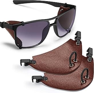 Premium Leather Side Shields for Sunglasses – Handmade & Removable, Sun & Wind Protection for Outdoor Eyewear