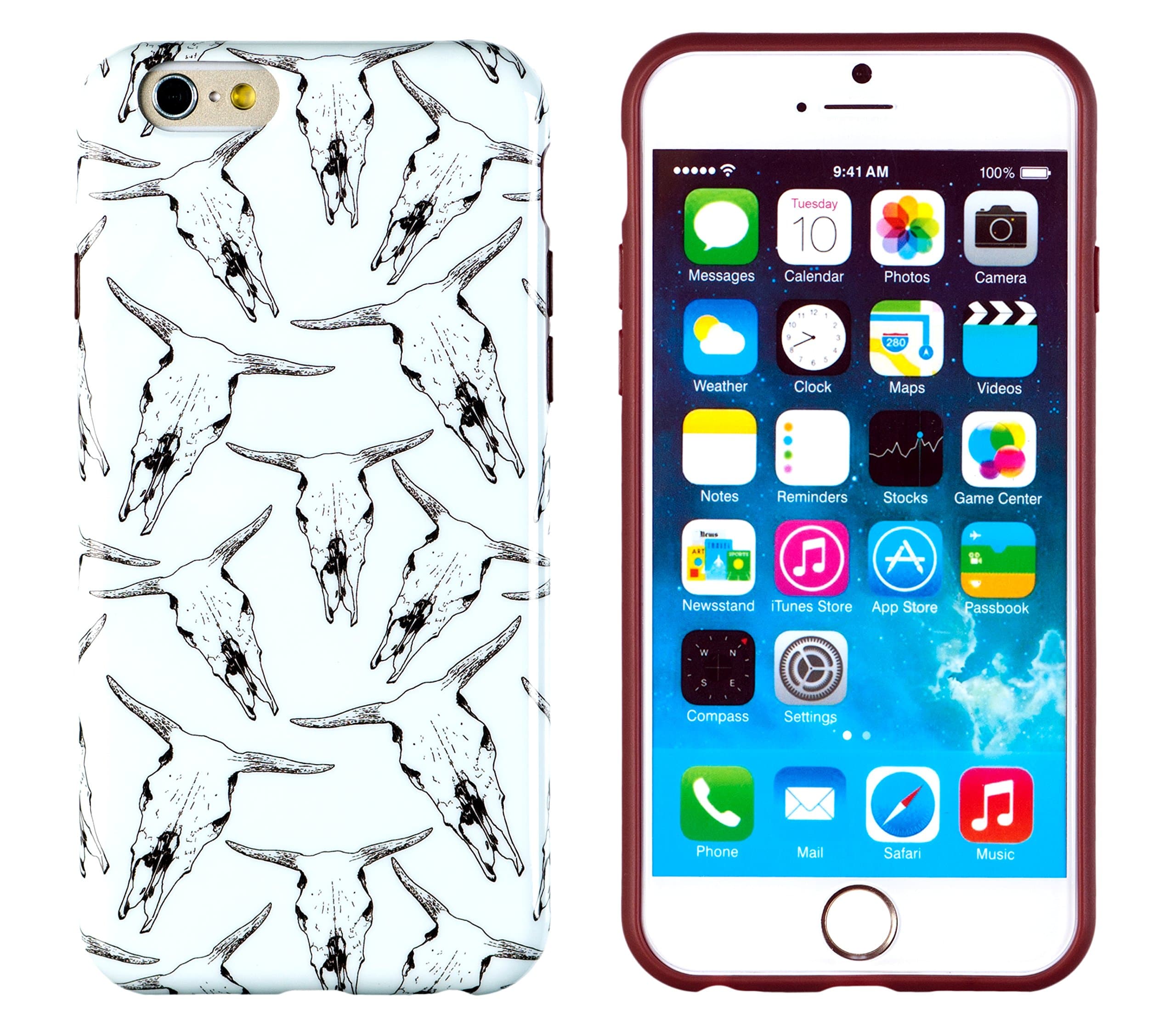 iPhone 6 Plus + Case, DandyCase Perfect Pattern *No Chip/No Peel* Flexible Slim TPU Case Cover for Apple iPhone 6 Plus (5.5" Screen) [Vintage Animal Skulls]