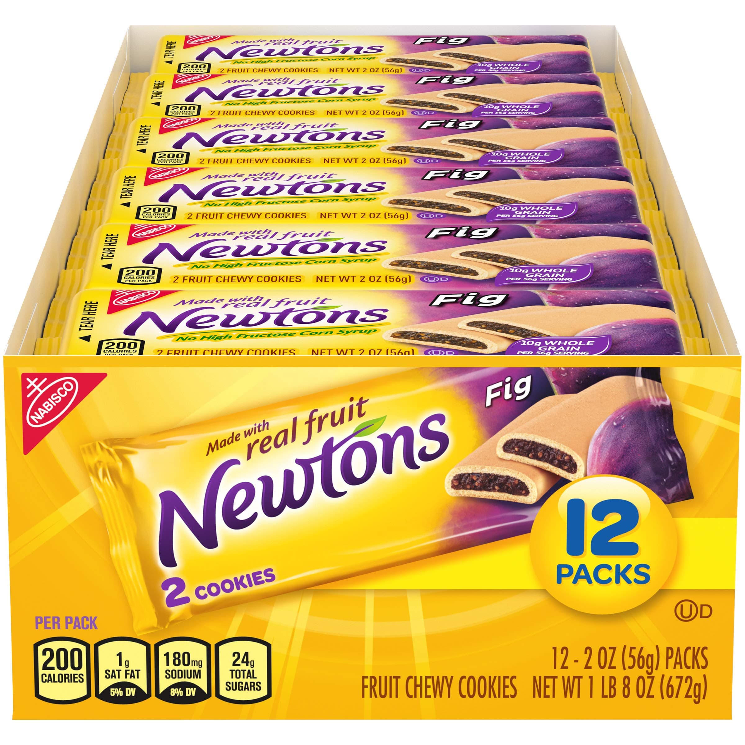 Newtons Soft & Fruit Chewy Fig Cookies, 2 Oz(Pack of 12)