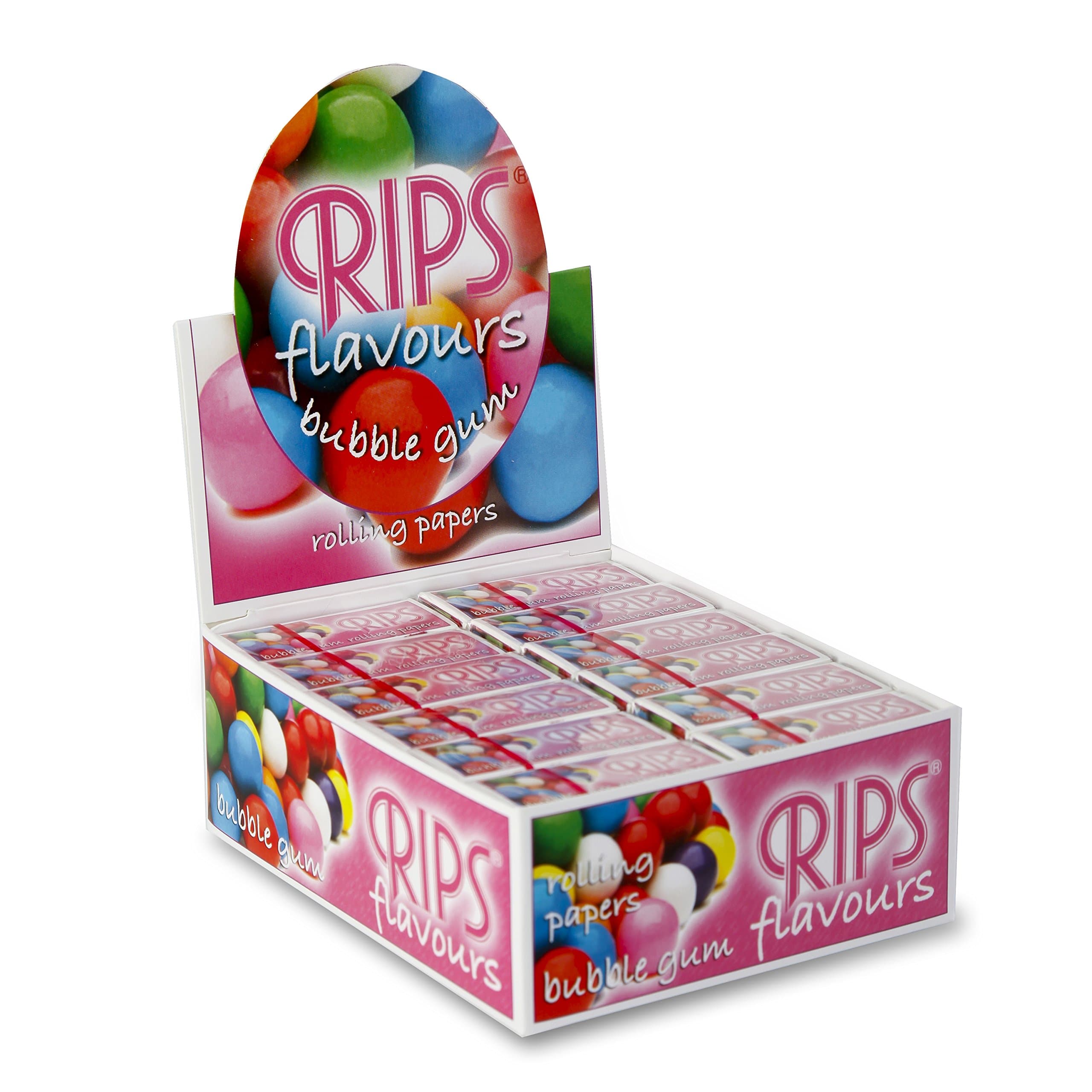 BUBBLE GUM flavour rolling paper 24 rolls full box by Makbros