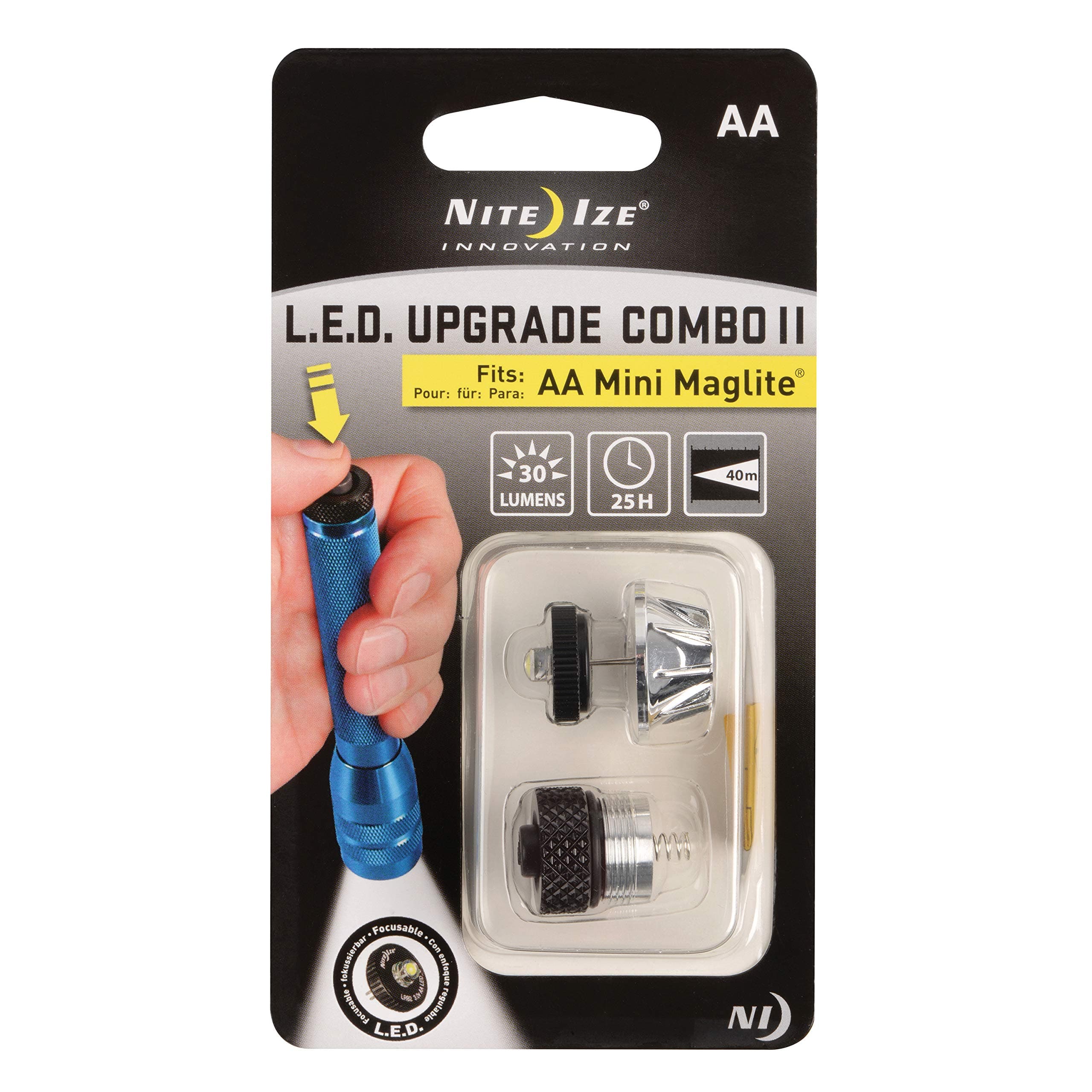 LED Upgrade Combo II - Fits AA Mini Maglite,Black
