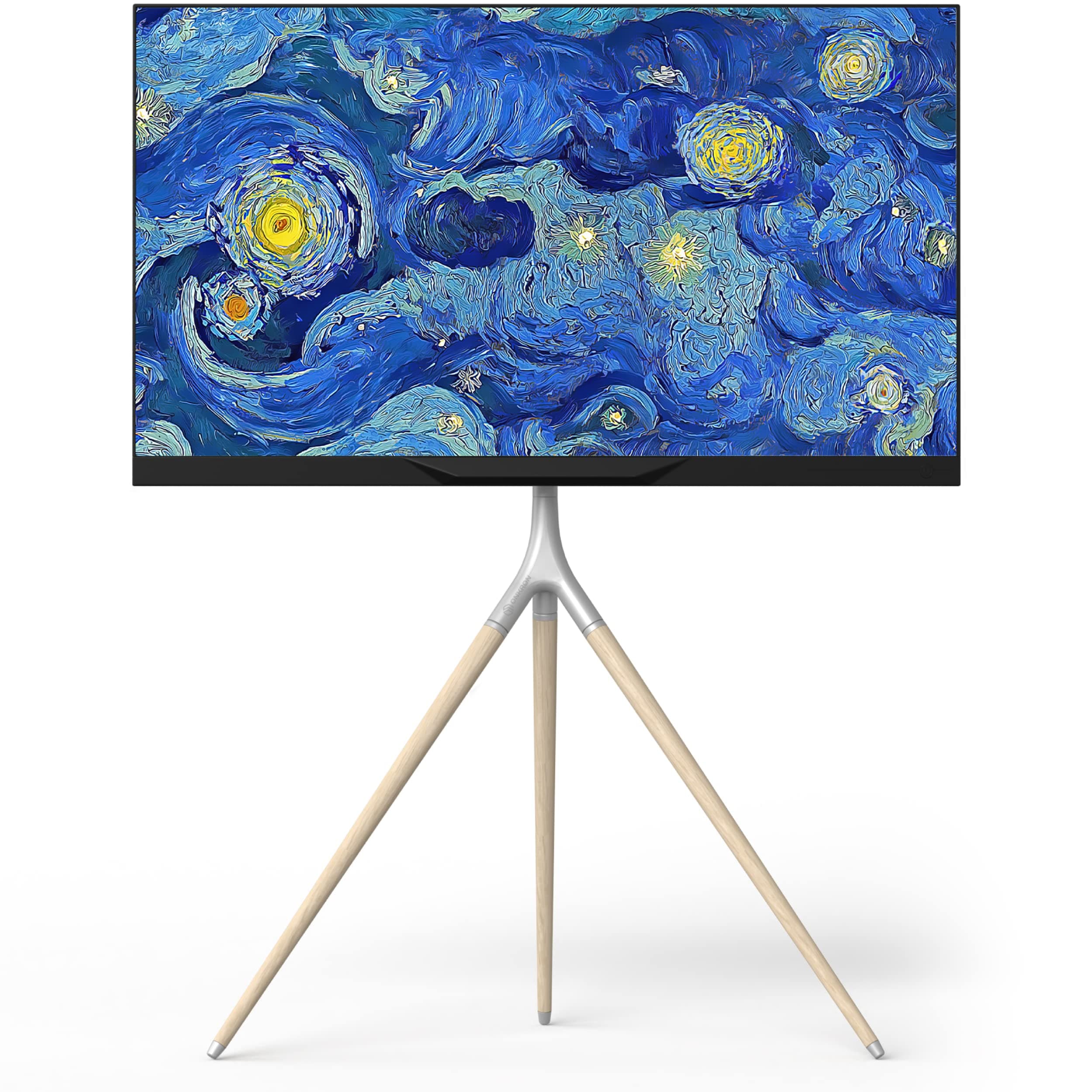 ONKRON TV Bracket Tripod for TVs from 32"-65" LCD/LED/OLED/QLED/Plasma Monitor Support 360° Rotatable and Adjustable Vesa Height max. 400x400mm and Max Weight 35kg White