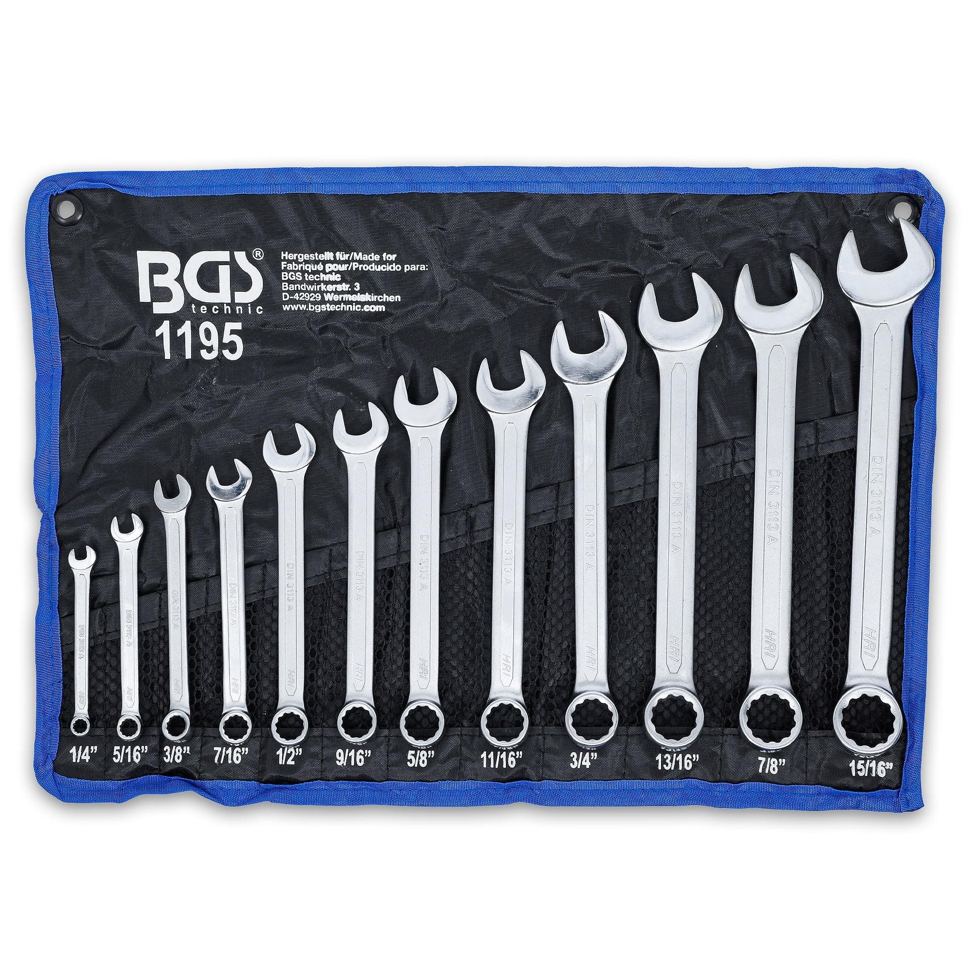 BGS 1195 | Combination Spanner Set | Inch Sizes | 1/4" - 15/16" | 12 pcs.