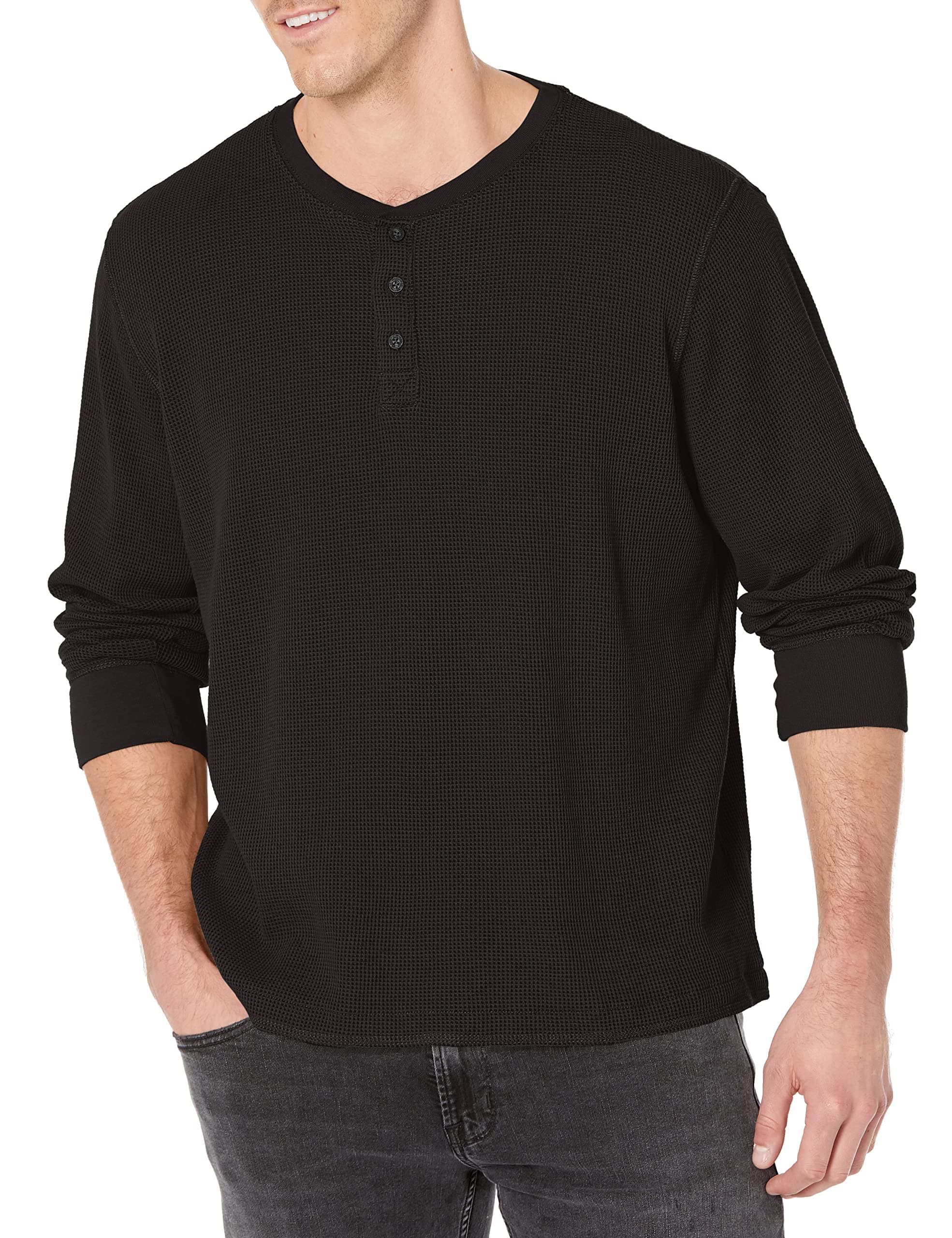 Men's Long Sleeve Waffle Henley