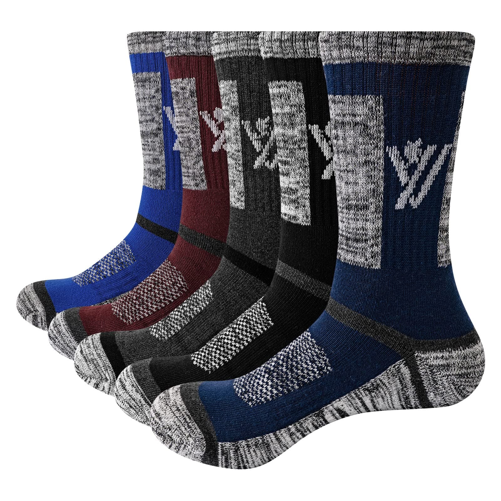 Men's Breathable Wicking Cotton Cushion Work Walking Sports Socks