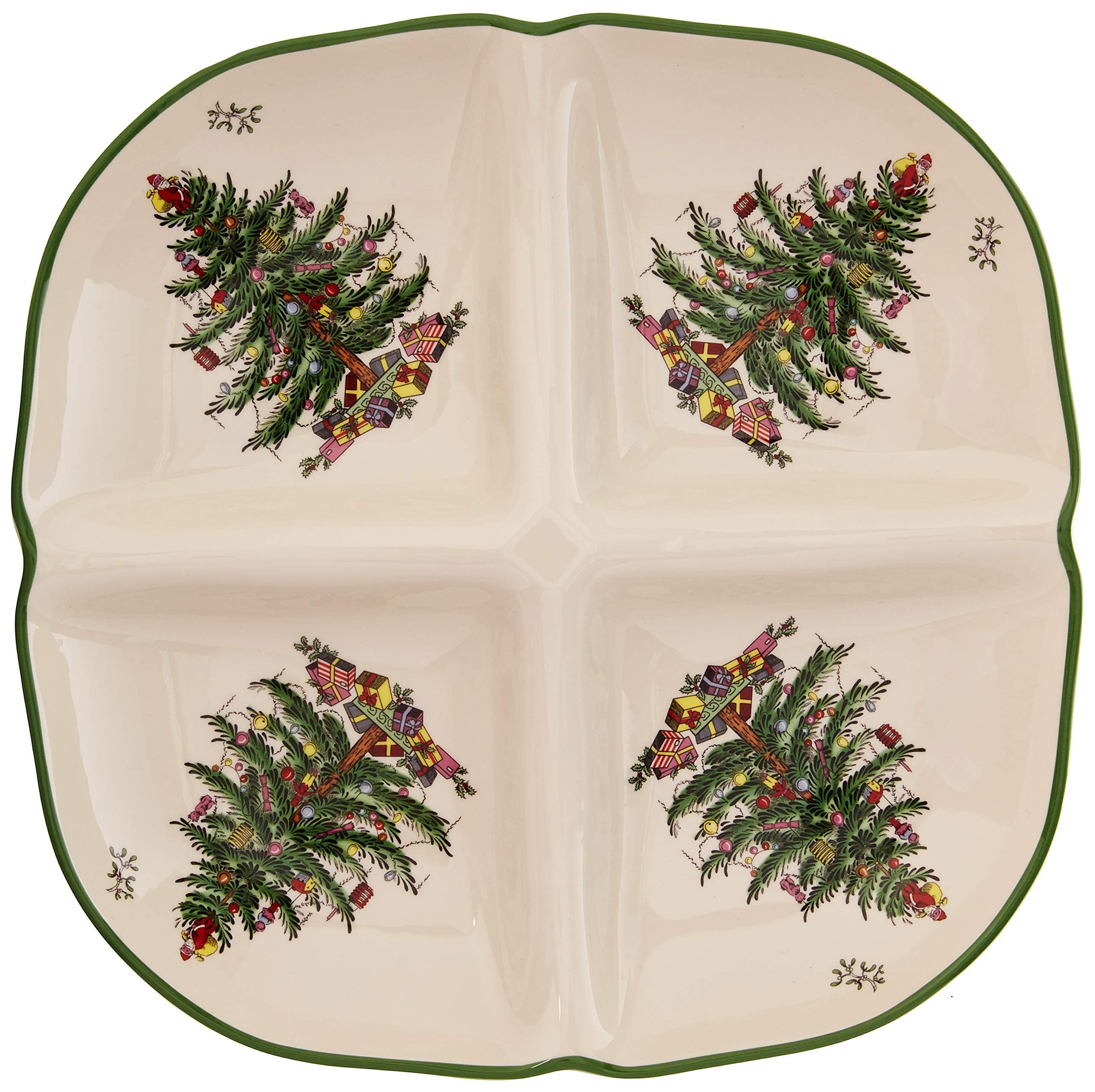 Spode Christmas Tree Sculpted 4 Section Tray