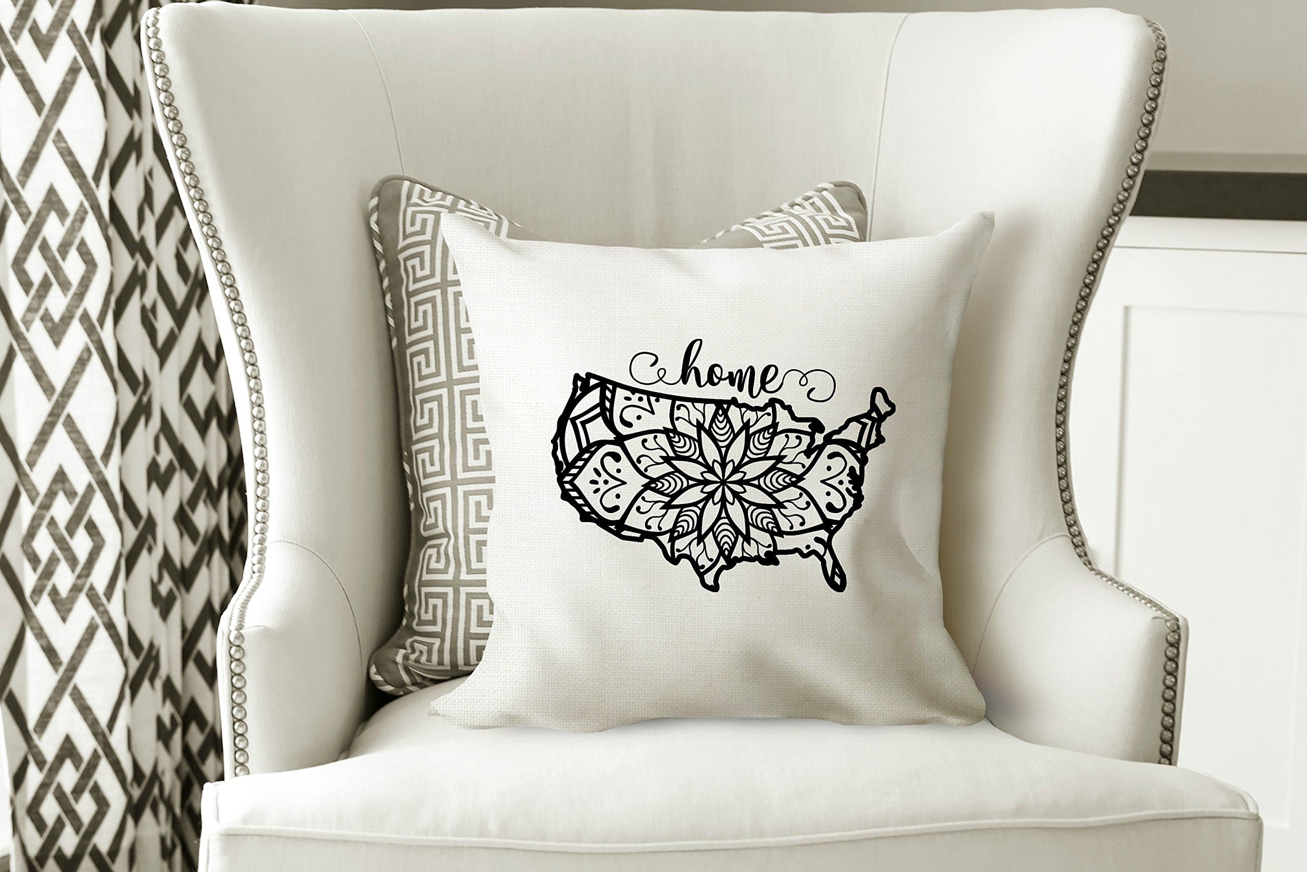 18" USA Mandala Pillow Cover