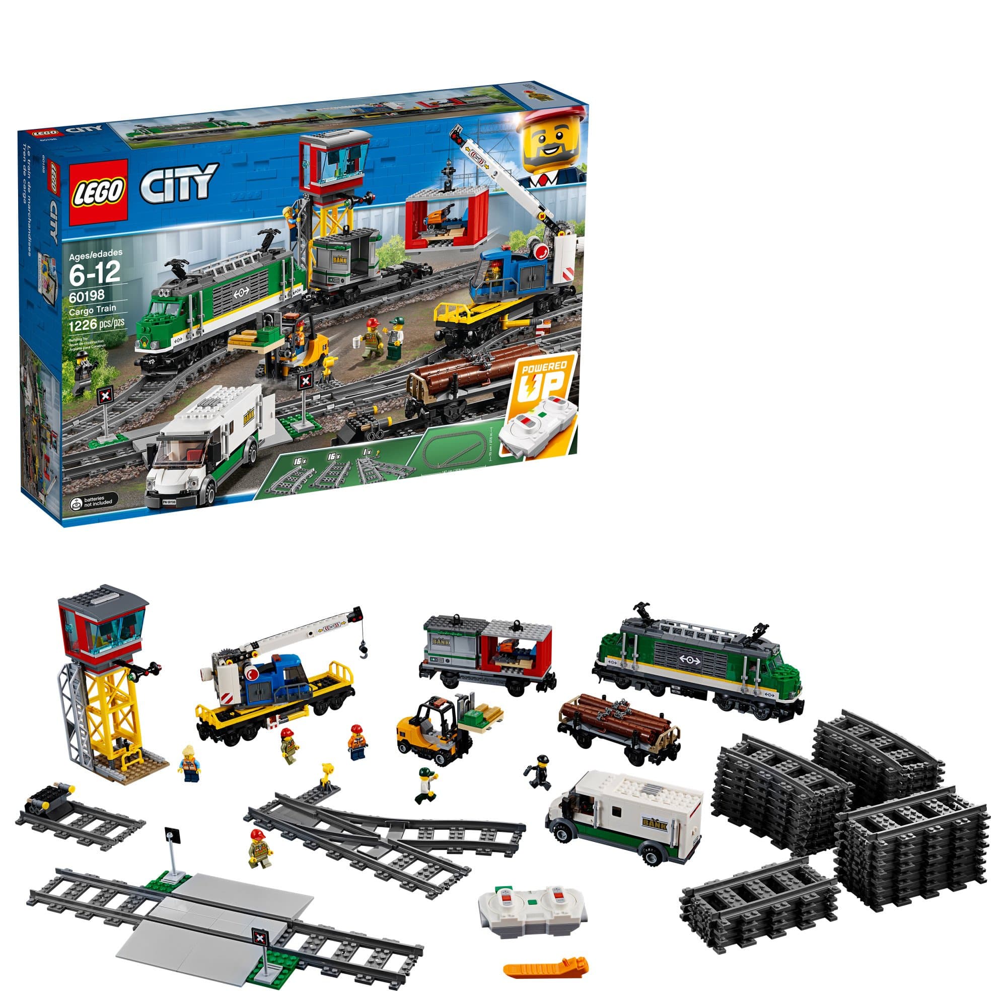 City Cargo Train 60198 Exclusive Remote Control Train Building Set with Tracks for Kids, Top Present for Boys and Girls (1226 Pieces)
