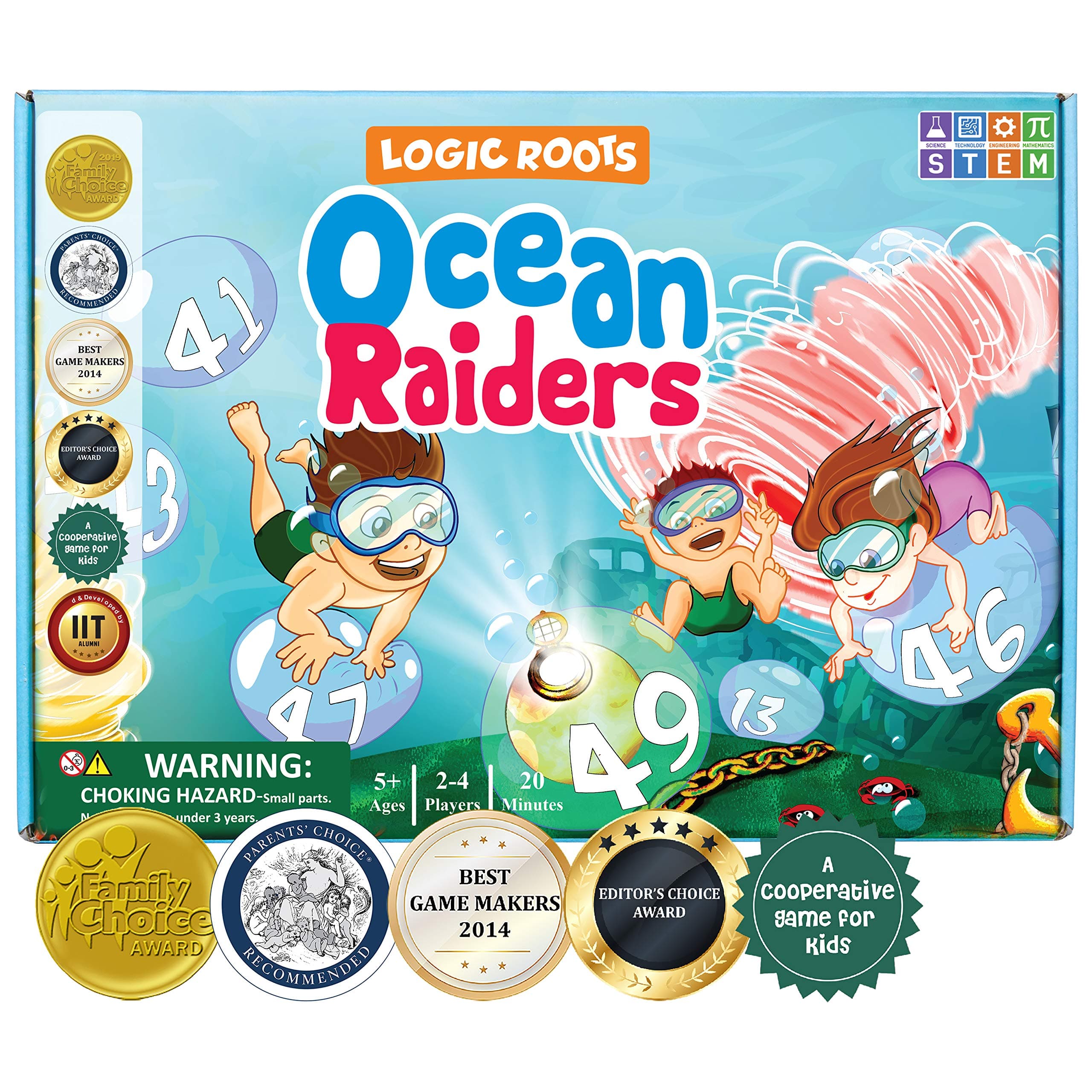 Ocean Raiders Number Sequencing & Addition Game - Fun Math Board Game and STEM Toy for 5-7 Year Olds, Perfect Educational Gift for Kids (Boys & Girls), Home Schoolers, Kindergarten & Up