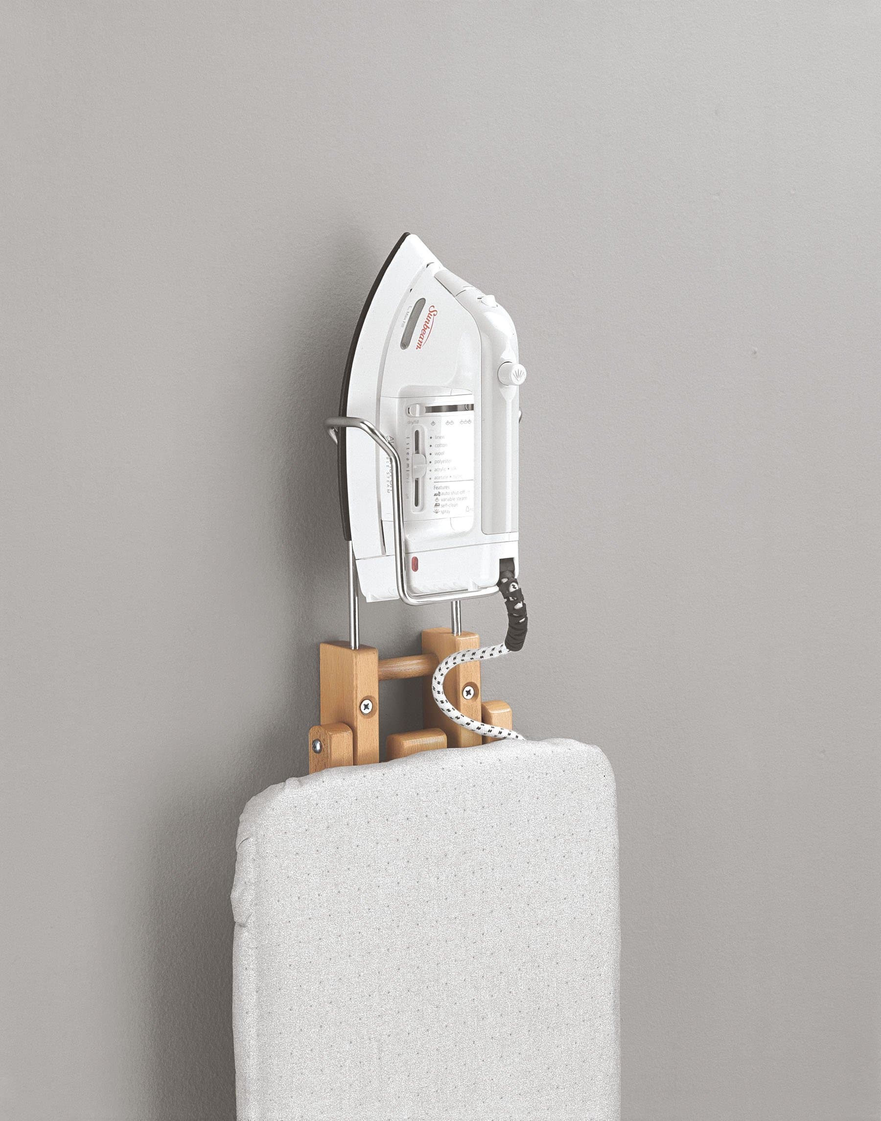 Aris Muralix – Solid Beech Folding Wall Ironing Board – Made in Italy – Natural Finish