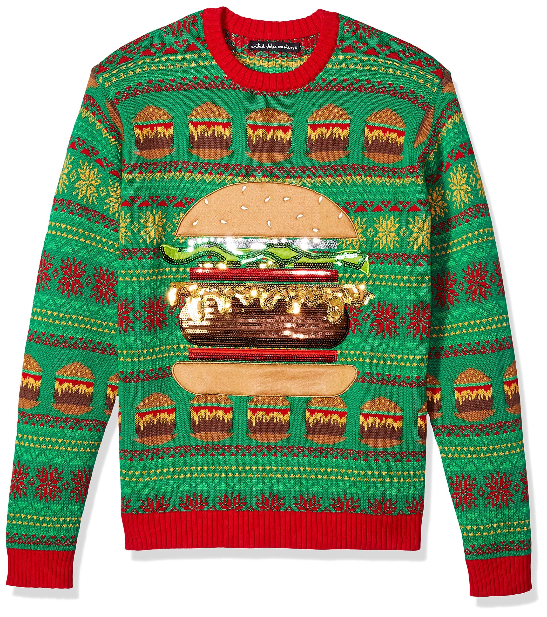 Blizzard Bay Men's Sequin Cheeseburger Sweater