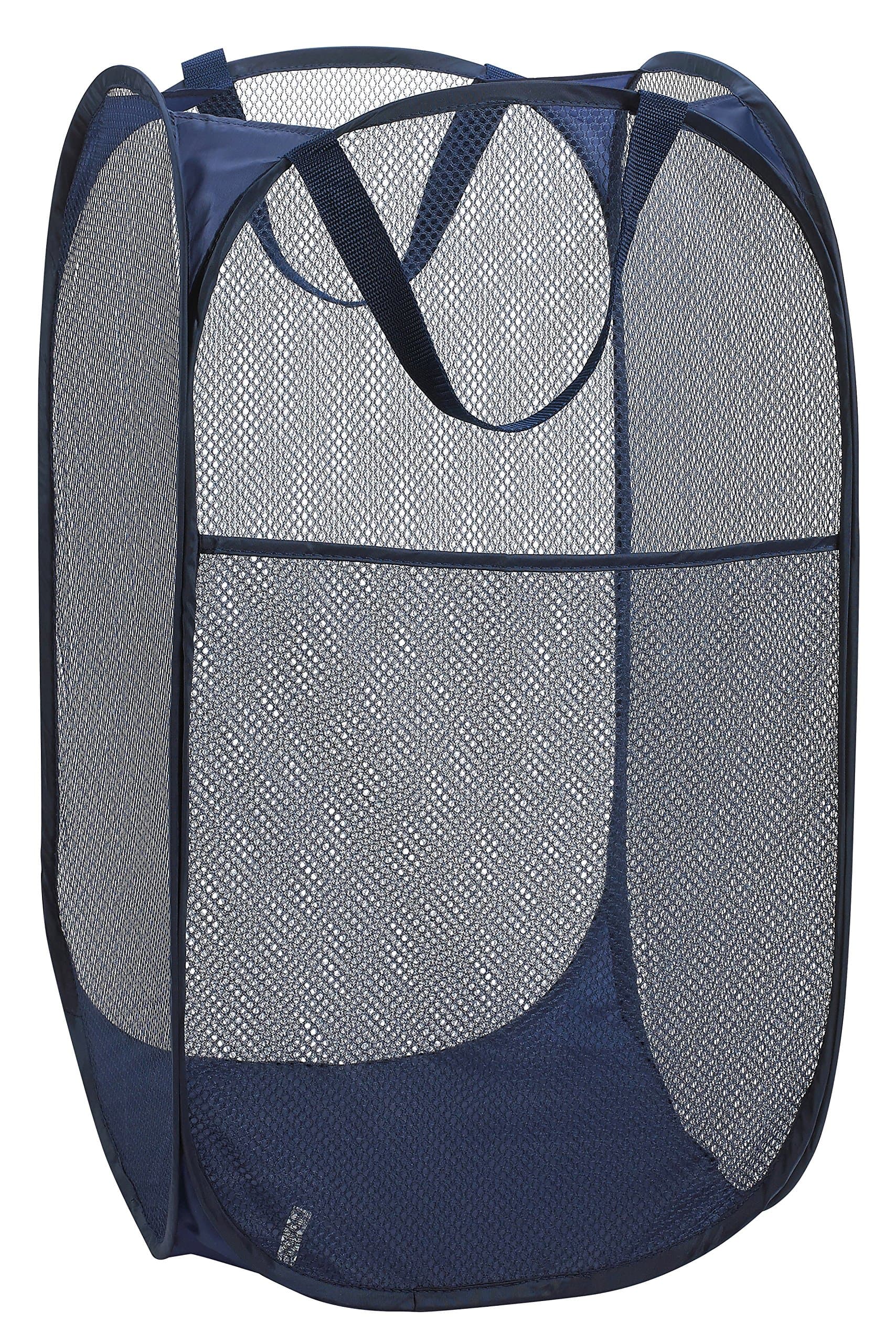Handy LaundryCollapsible Mesh Foldable Hamper 14" x 14' x 24" Navy Blue