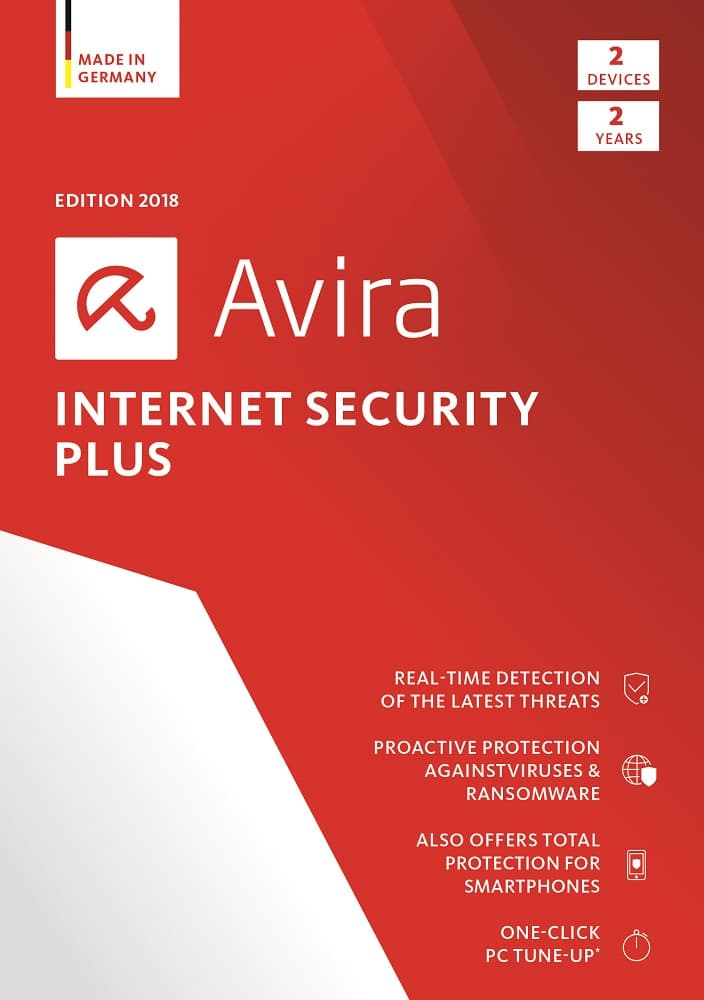 Avira Internet Security Plus 2018 Antivirus Software (ESD) incl. System Speedup / Anti-Virus Protection and PC Maintenance Software (2-Year Licence) for 2 Devices / Download for Windows, Mac & Android [Online Code]