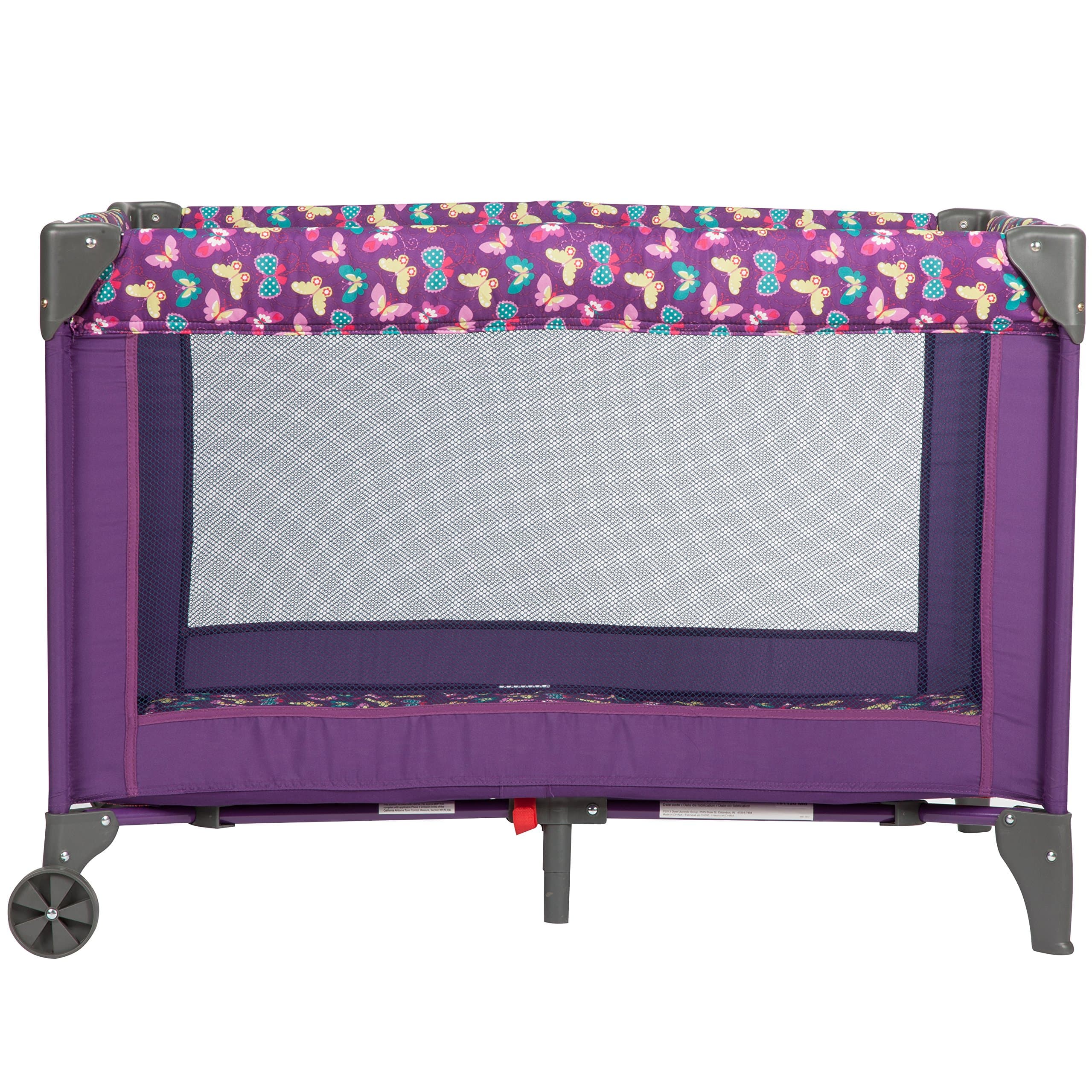 Cosco Funsport Compact Portable Playard, Lightweight, Easy Set up, Foldable Baby Playpen with Carry Bag, Butterfly Twirl