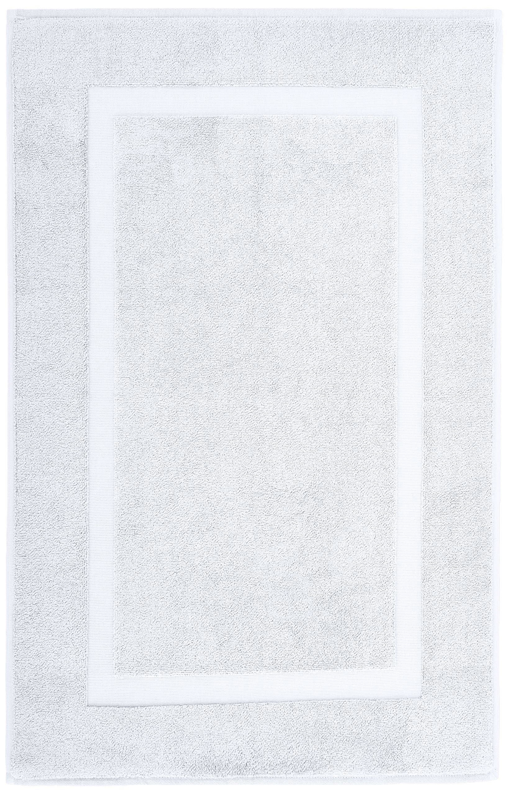 Pinzon Luxury Banded Bath Mat, White