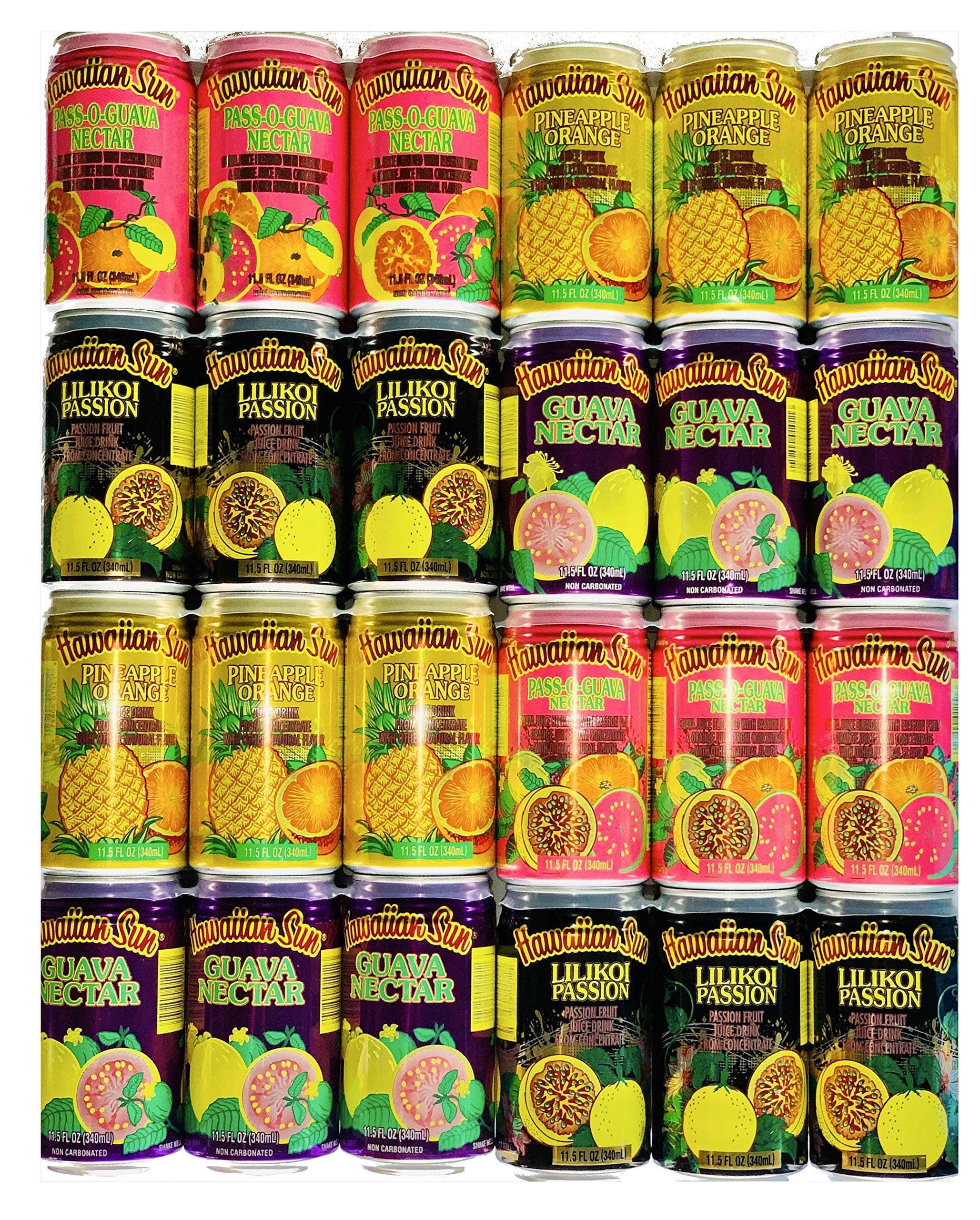 Drinks 24 Pack Sampler (Pass-O-Guava,Pineapple-Orange, Lilikoi-Passion Fruit, Guava) 6 Pack of Each