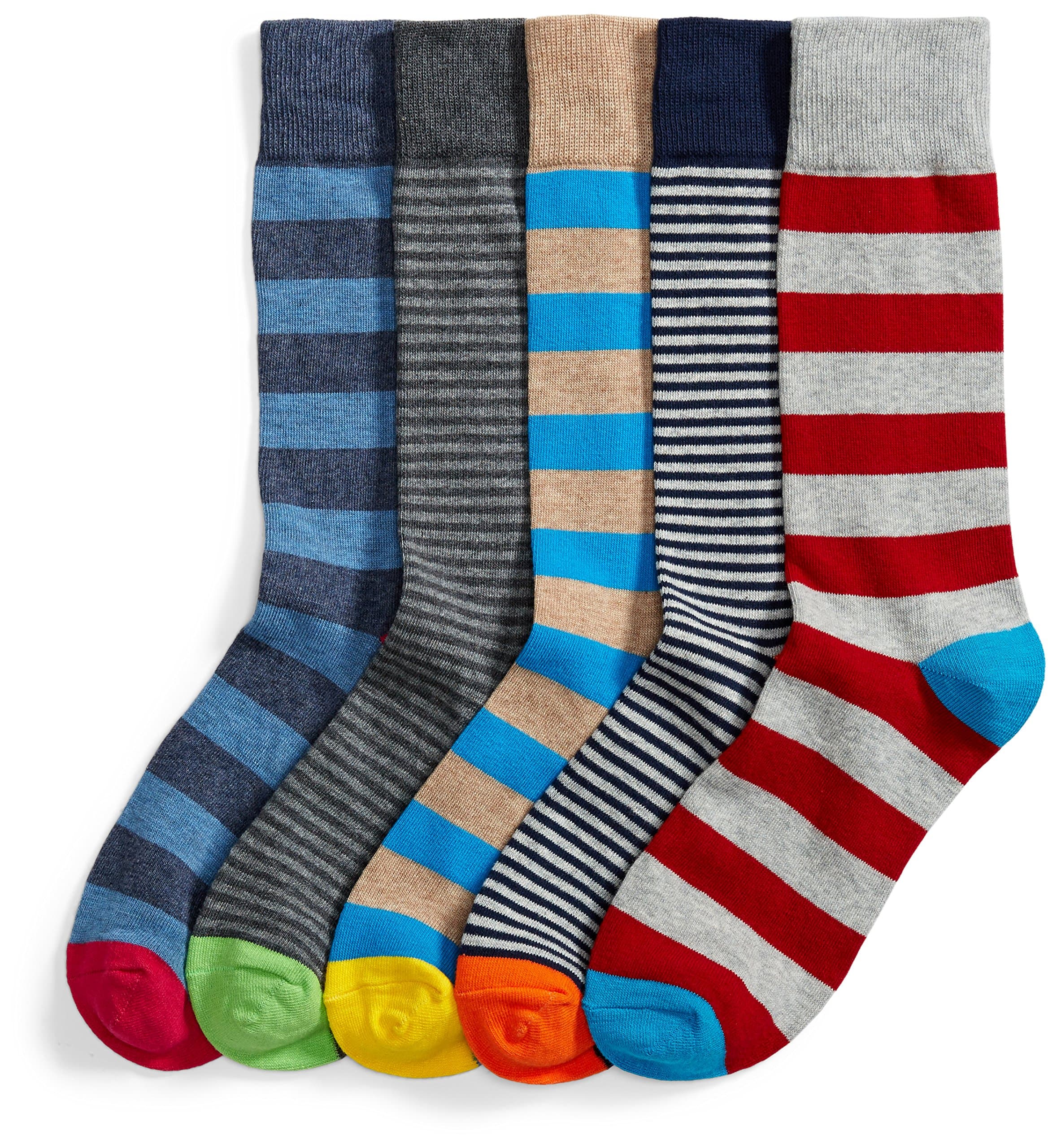 Amazon Essentials Men's Comfortable Patterned Dress Crew Socks, 5 Pairs