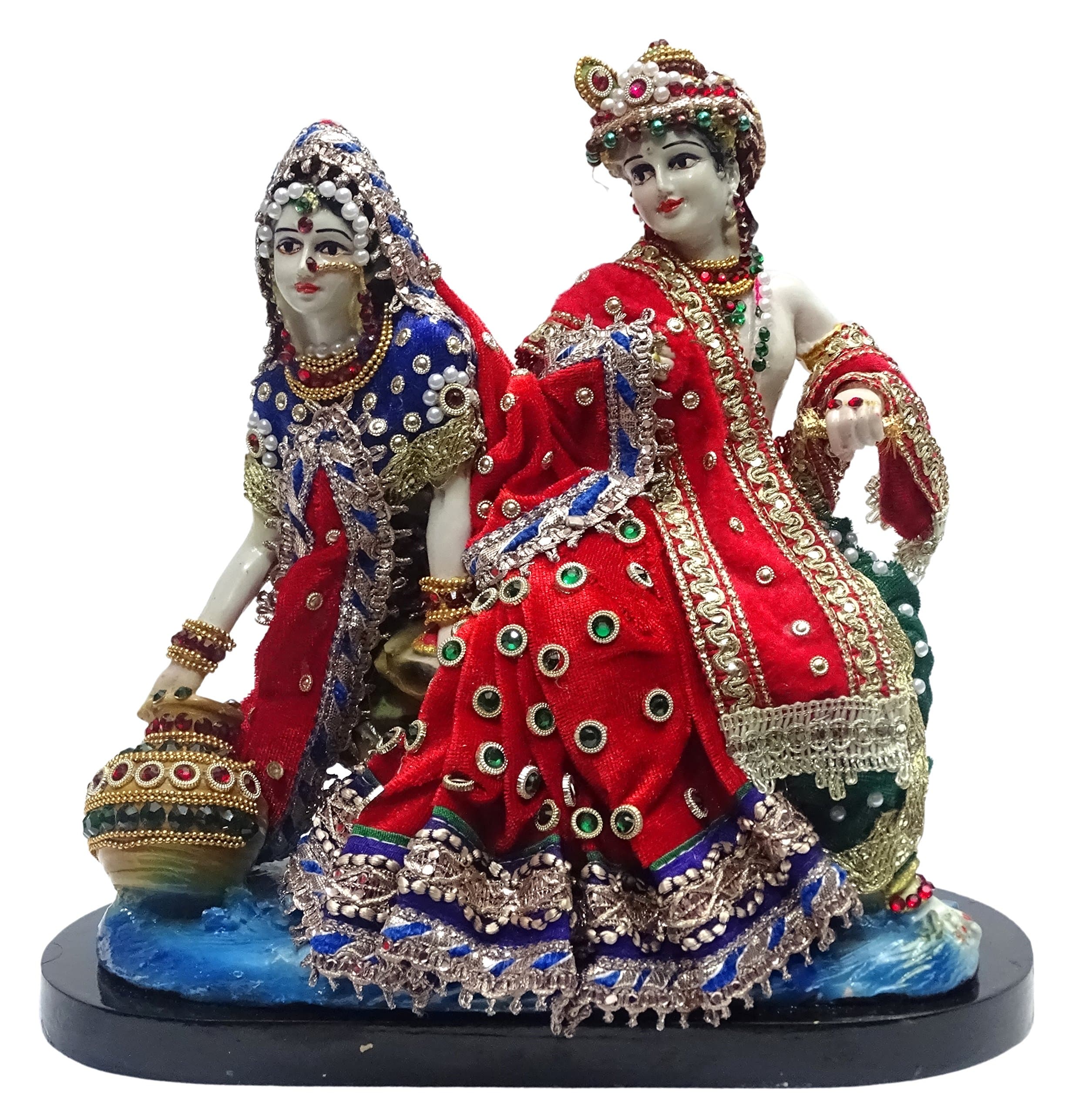 Paras Magic Sitting Matka Radha Krishna Idol Statue