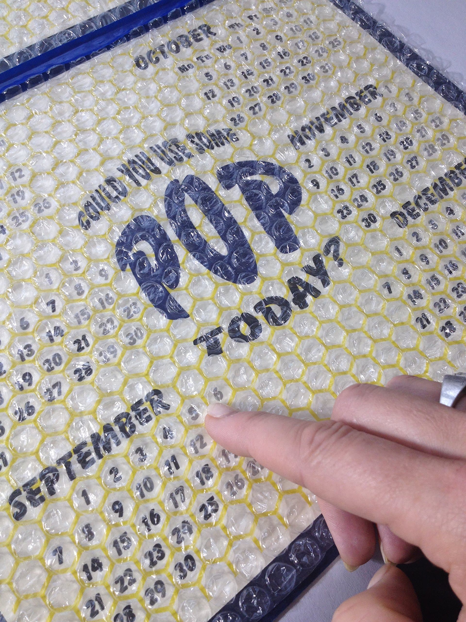 Bubble Wrap Calendar with Mini Pops - Pop a Bubble (Or More) a Day